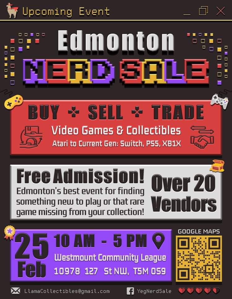 Edmonton Nerd Sale February 25, 2023 at Westmount Community League