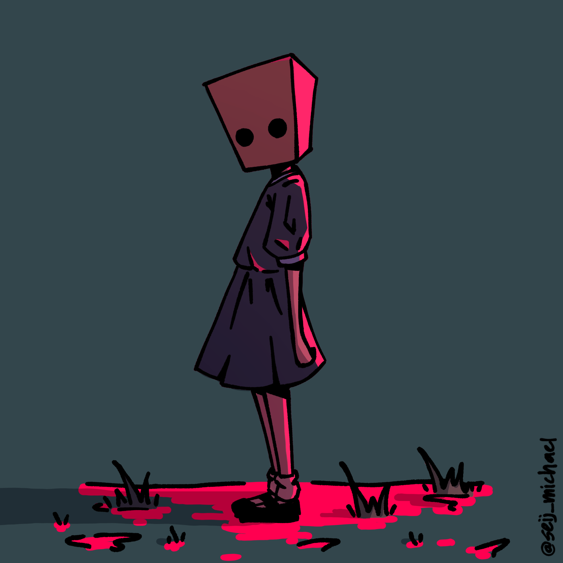 [OC] paperbag head hisakata r/characterdrawing