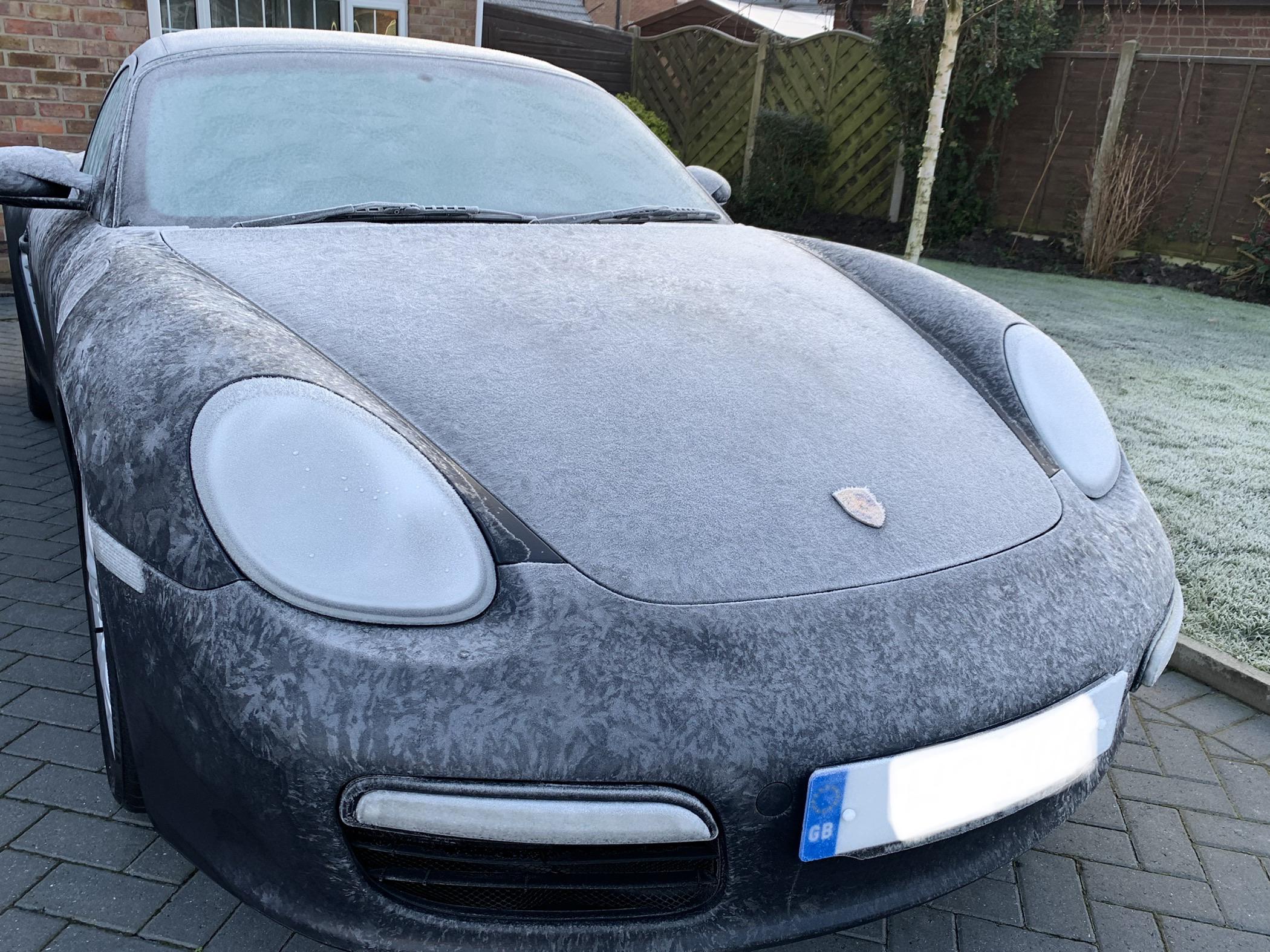 The frost on my 987 this morning made it look like a poor mans camo