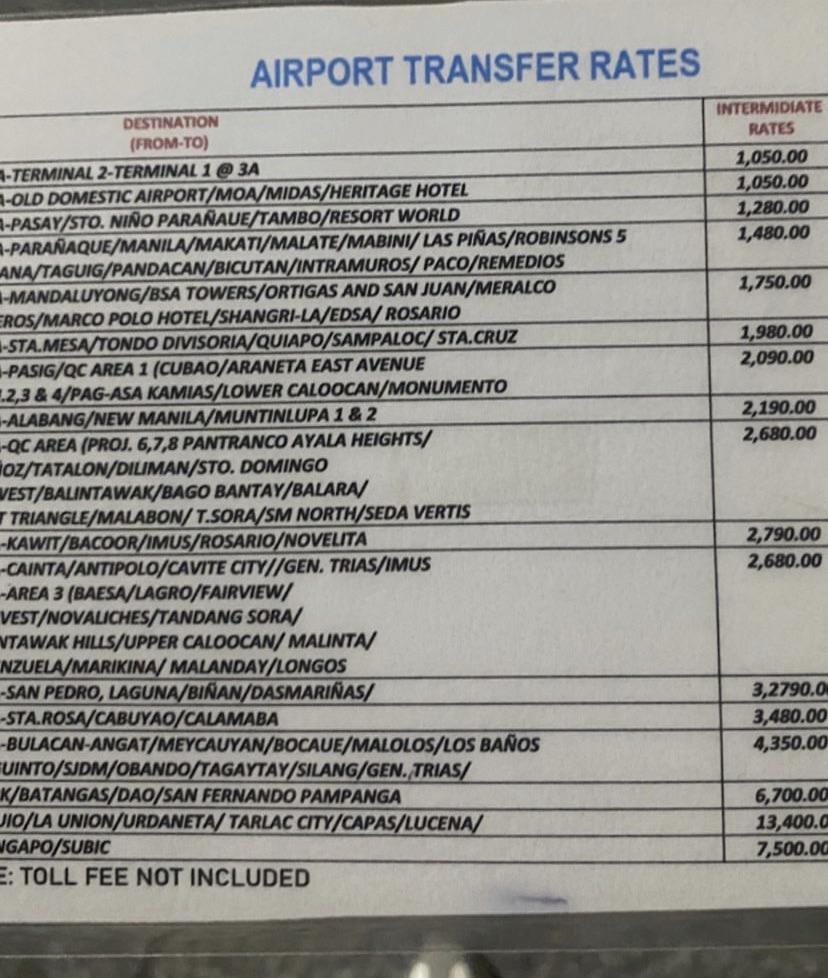 Airport Taxi Rates at NAIA r/Philippines