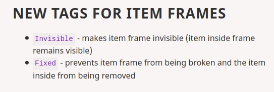 Minecraft just added invisible item frames! This will be so nice for