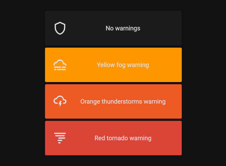 I've just released MeteoalarmCard 2.0 A weather warnings card for