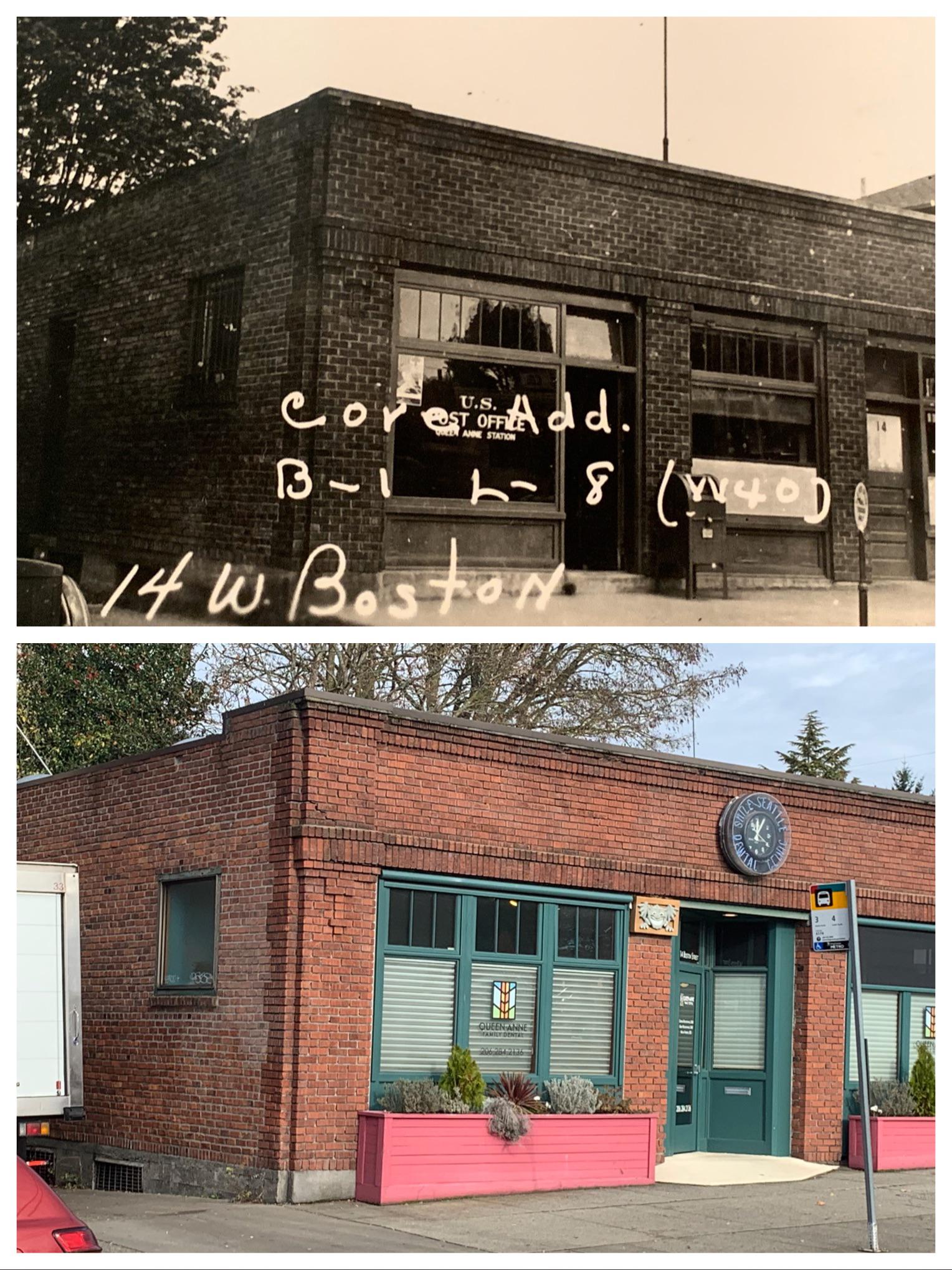 The old Queen Anne Post Office (1930’s) vs Queen Anne Family Dental