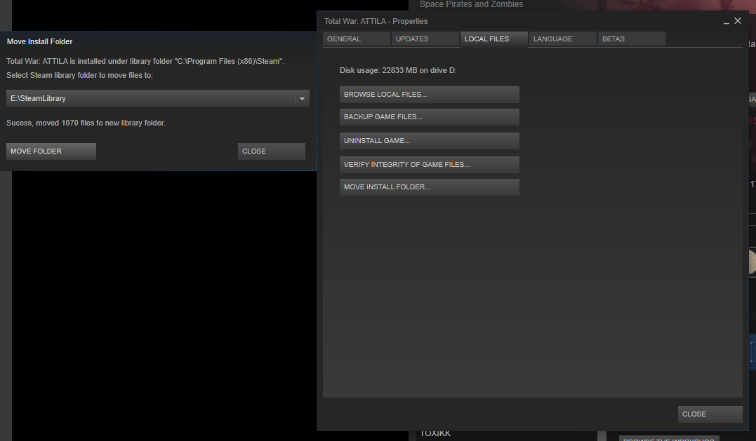 Best Steam feature ever. (Easily move games between folders or drives