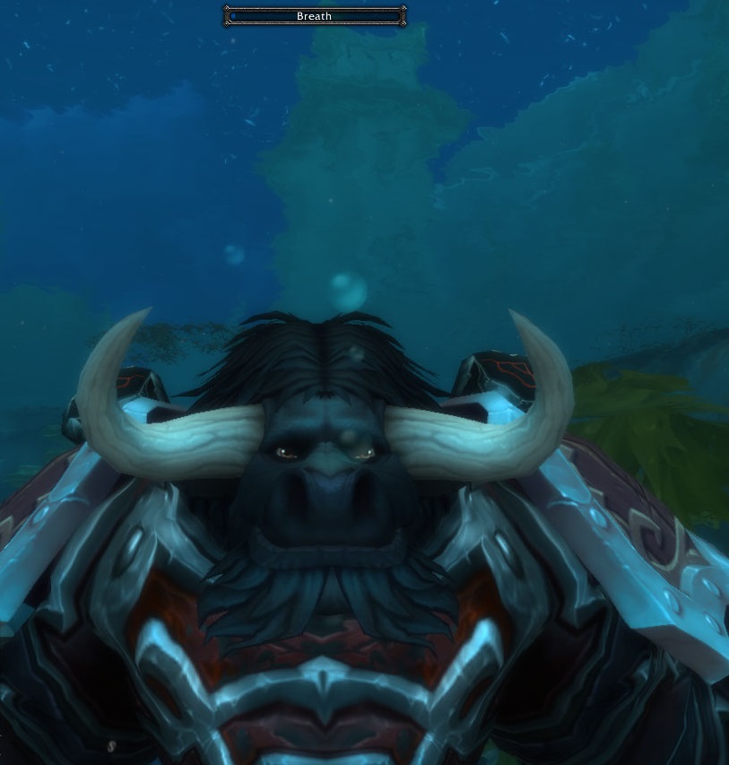 TIL you can see you character holding their breath underwater and the Tauren one looks hilarious