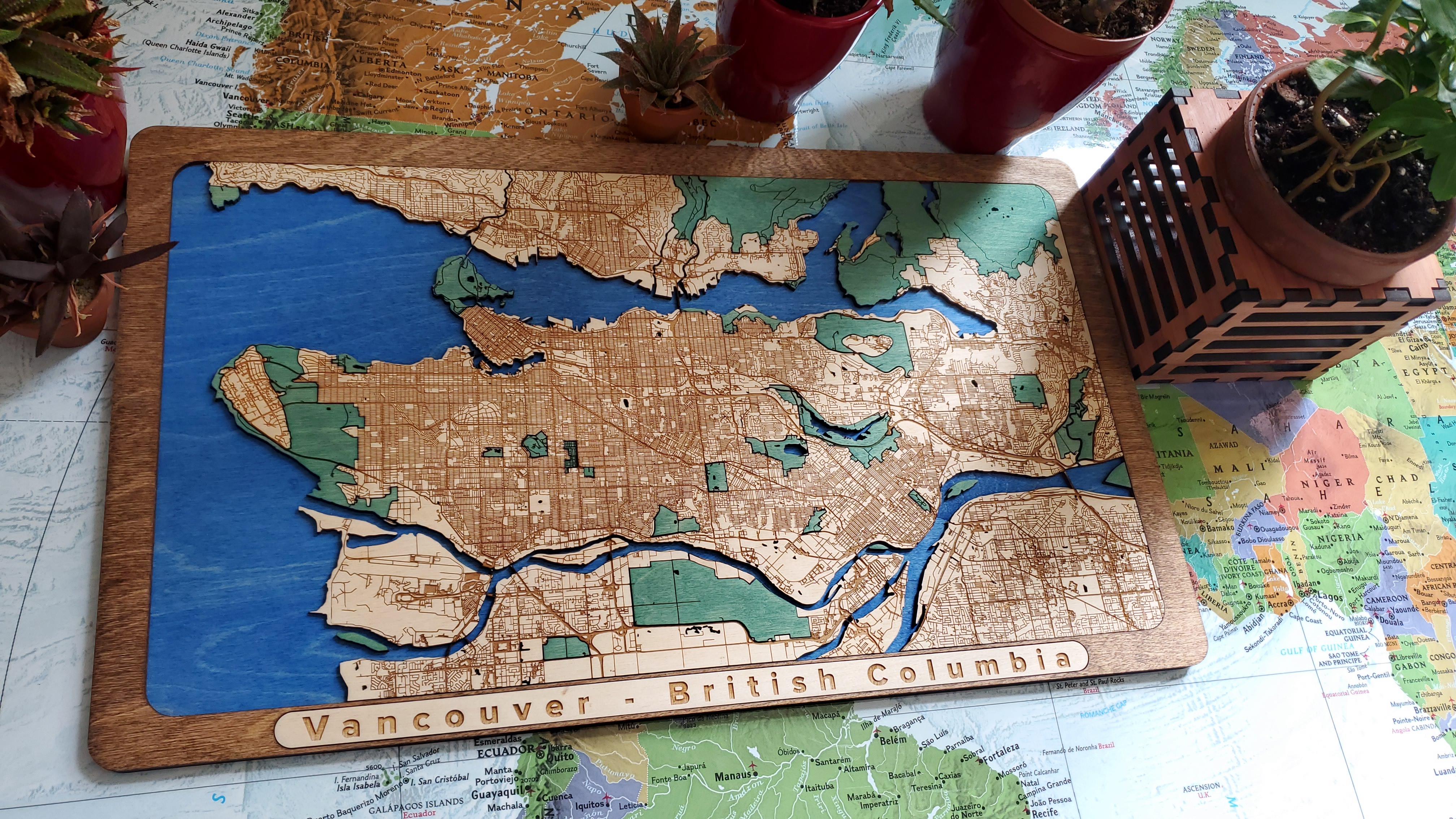 Quit my job in digital mapmaking and picked up woodworking. Combined