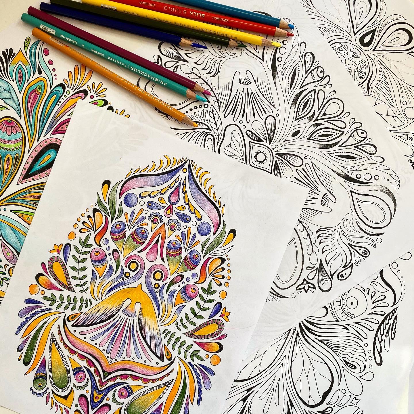 Loving my new neon markers! Coloringbookspastime