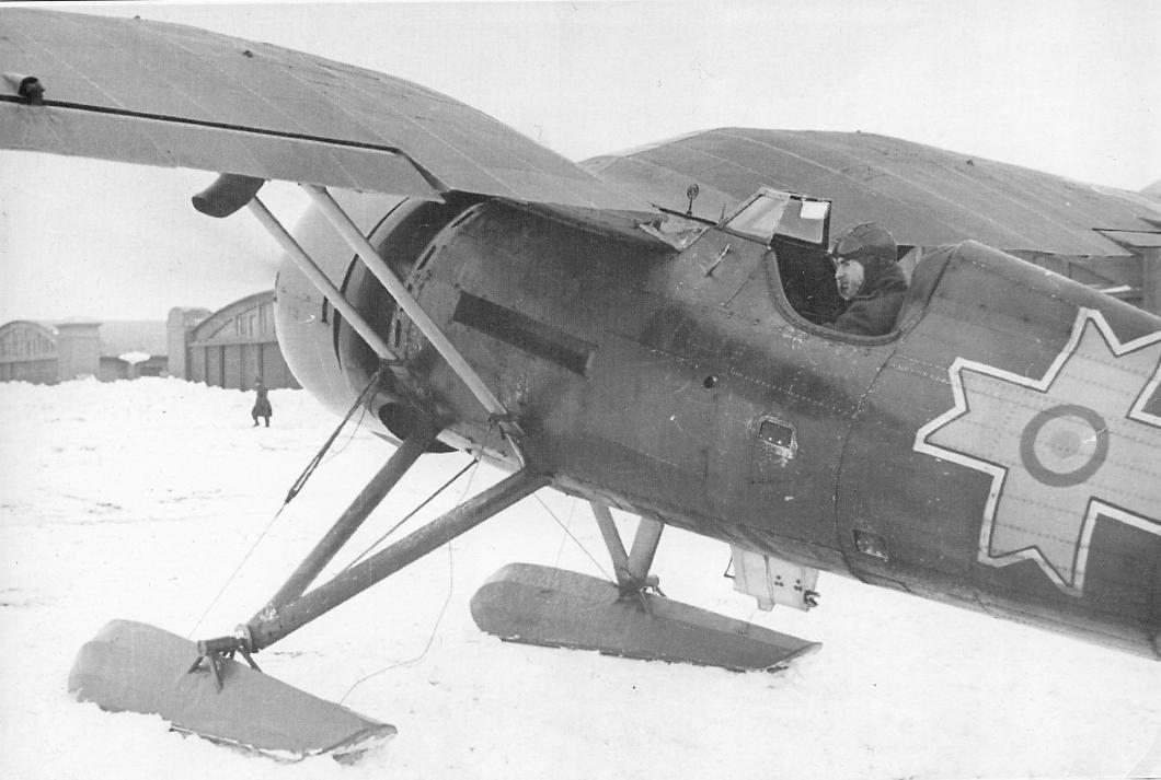 Polish made PZL.P.11 fighter with skies in service with the Romanian