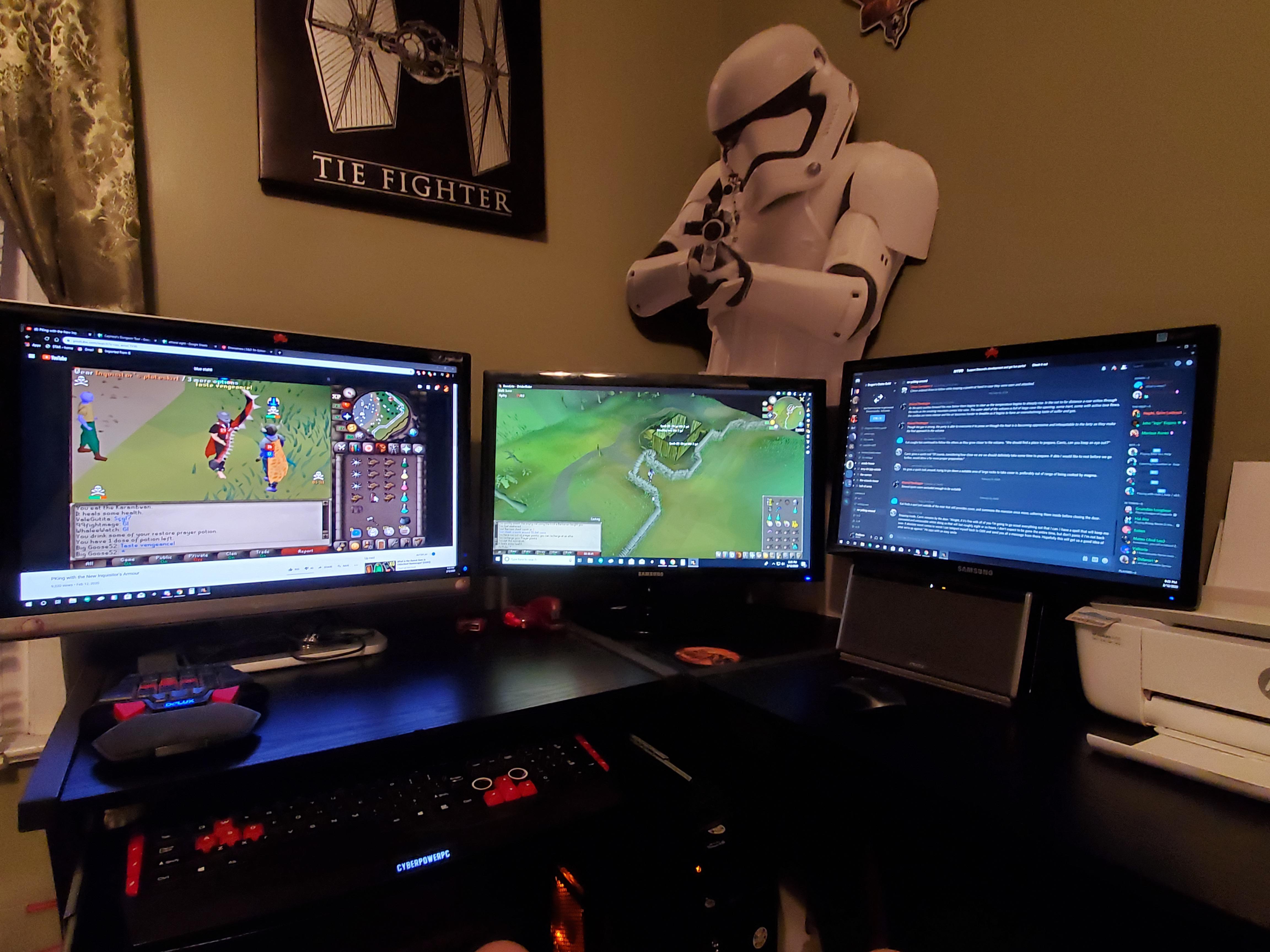 Found a 3rd monitor at goodwill.... Now I'm ready. r/battlestations