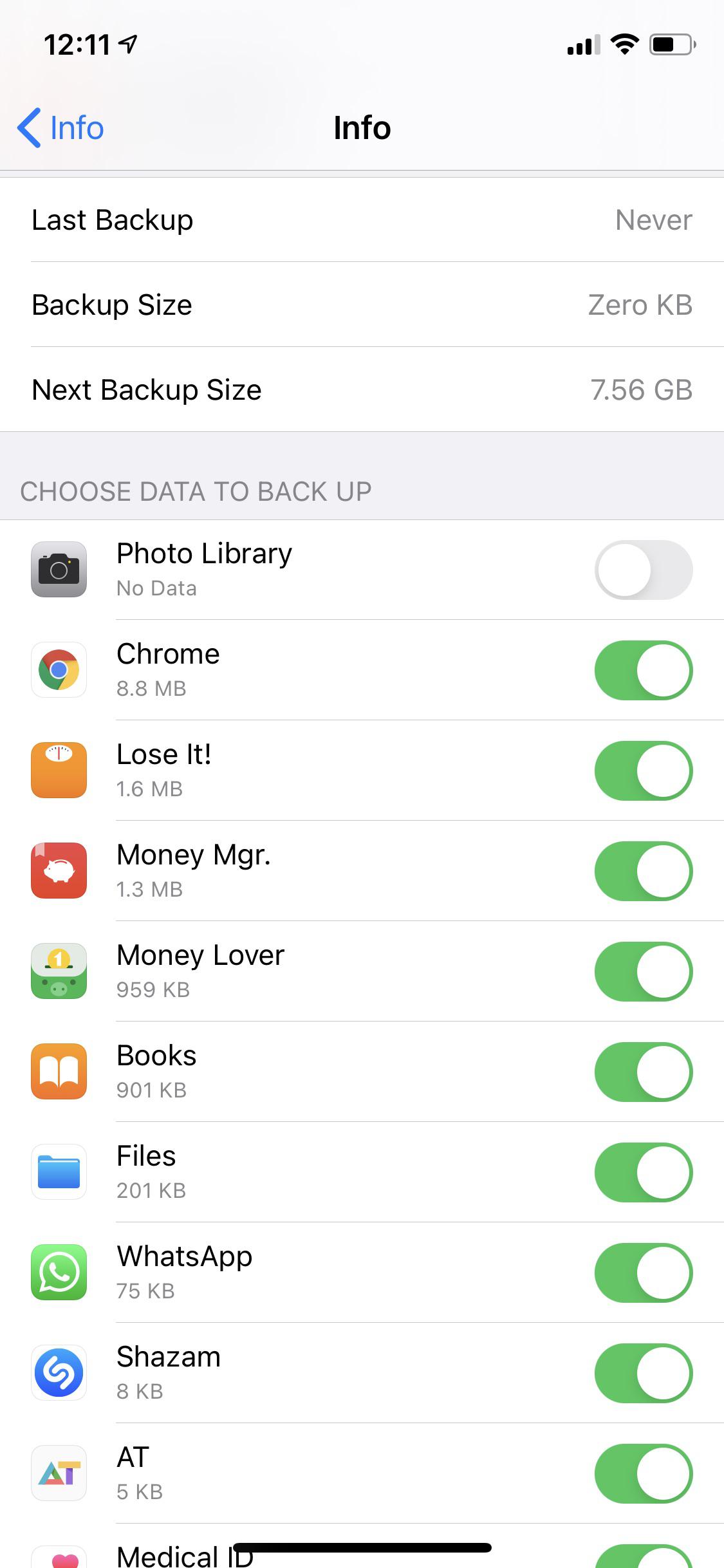 Incorrectly Huge "Next Backup Size" r/iOSBeta