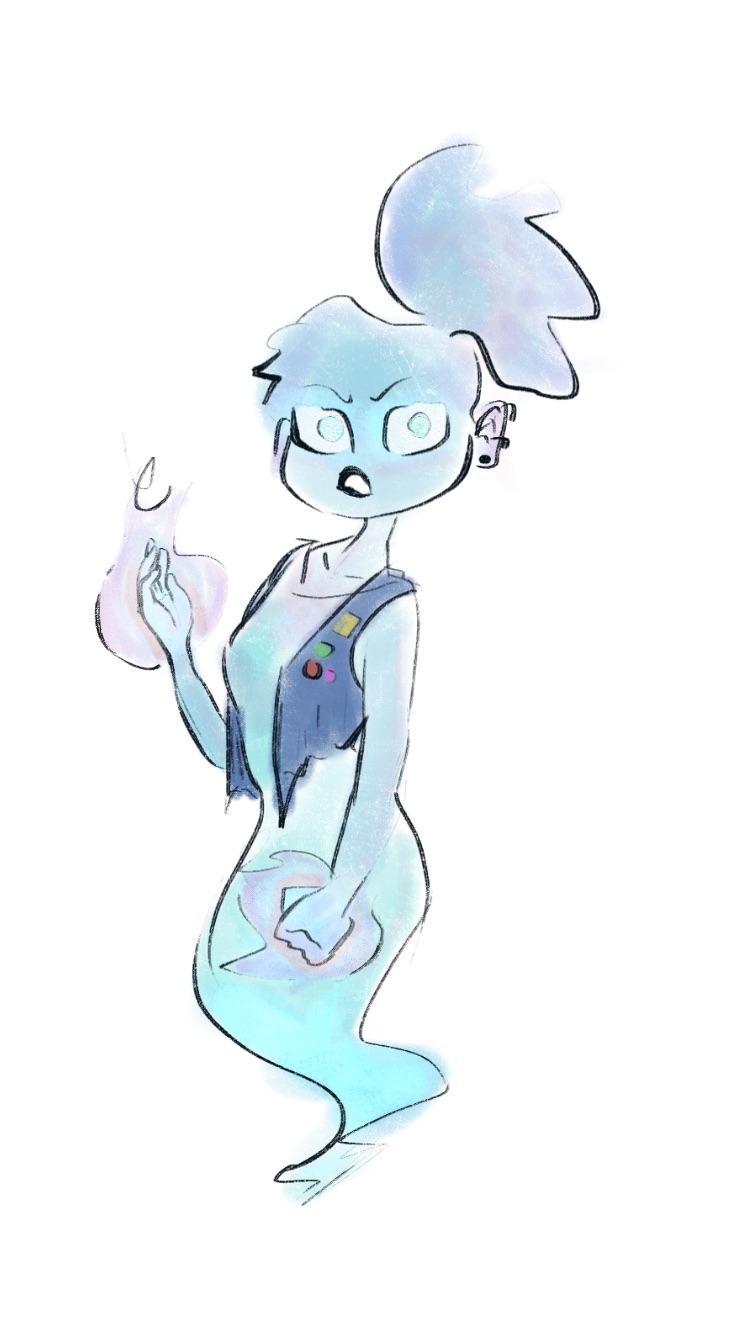 Ghost Girl concept. Doodled on my phone with Autodesk Sketchbook Pro. A friend had composed a