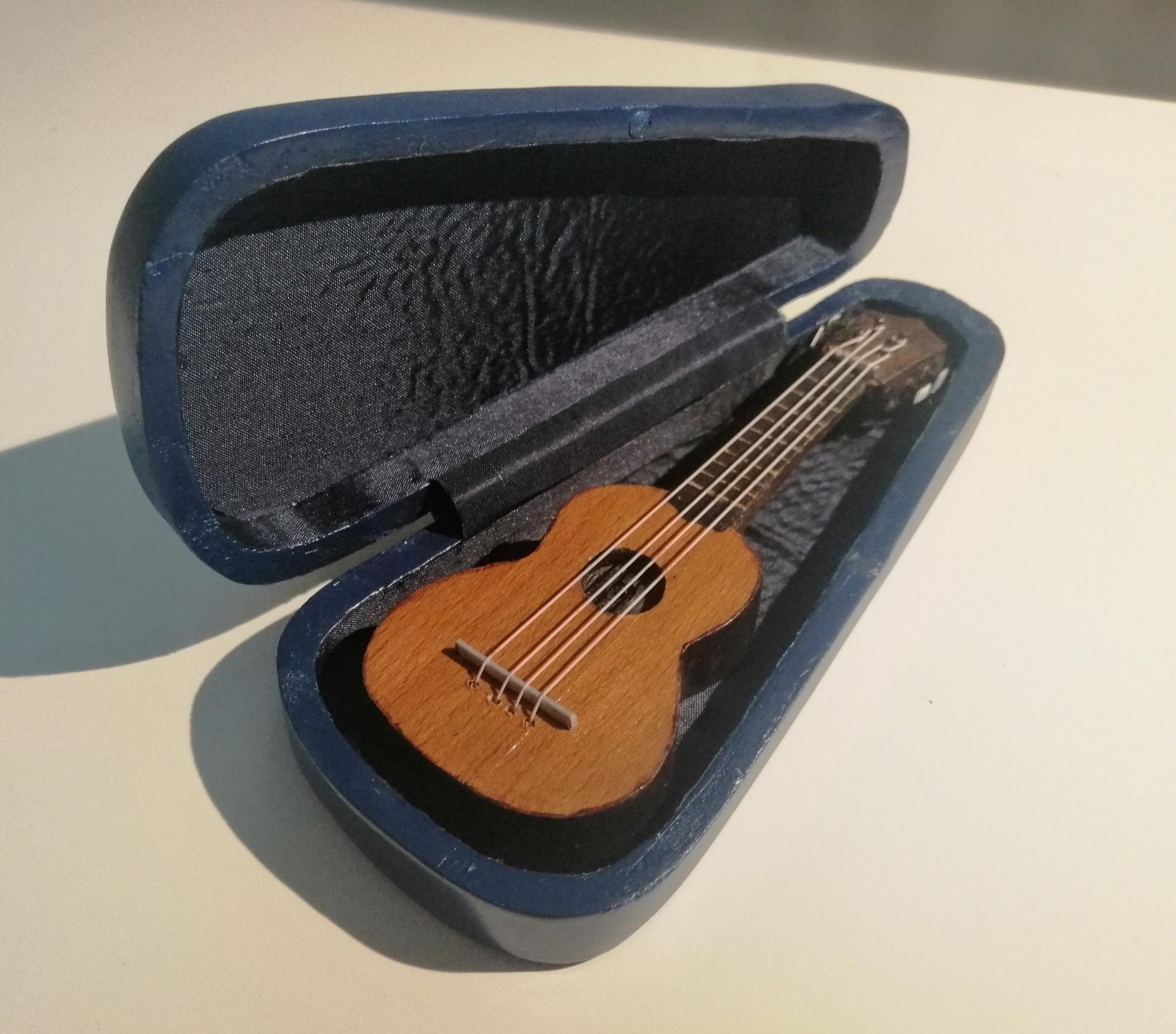 Made a tiny wooden ukulele (and it’s case). I’m new to wood work so, although it’s far from