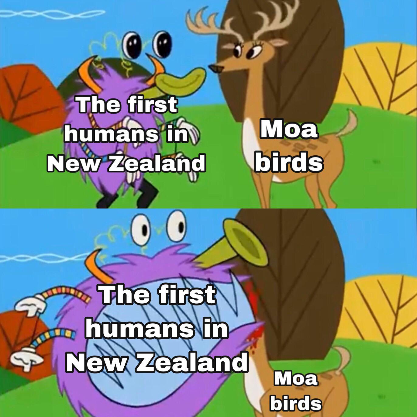 The first humans who settled New Zealand saw the moas and must’ve said