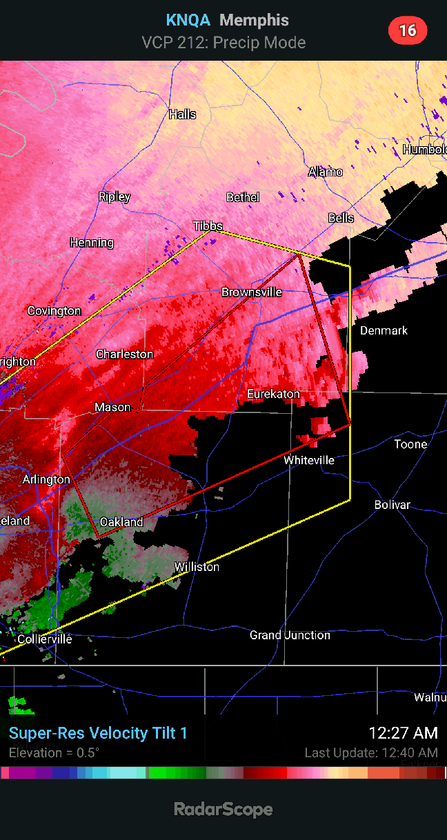 Observed Tornado Warning Including Oakland, TN. (Swipe For Radar) r