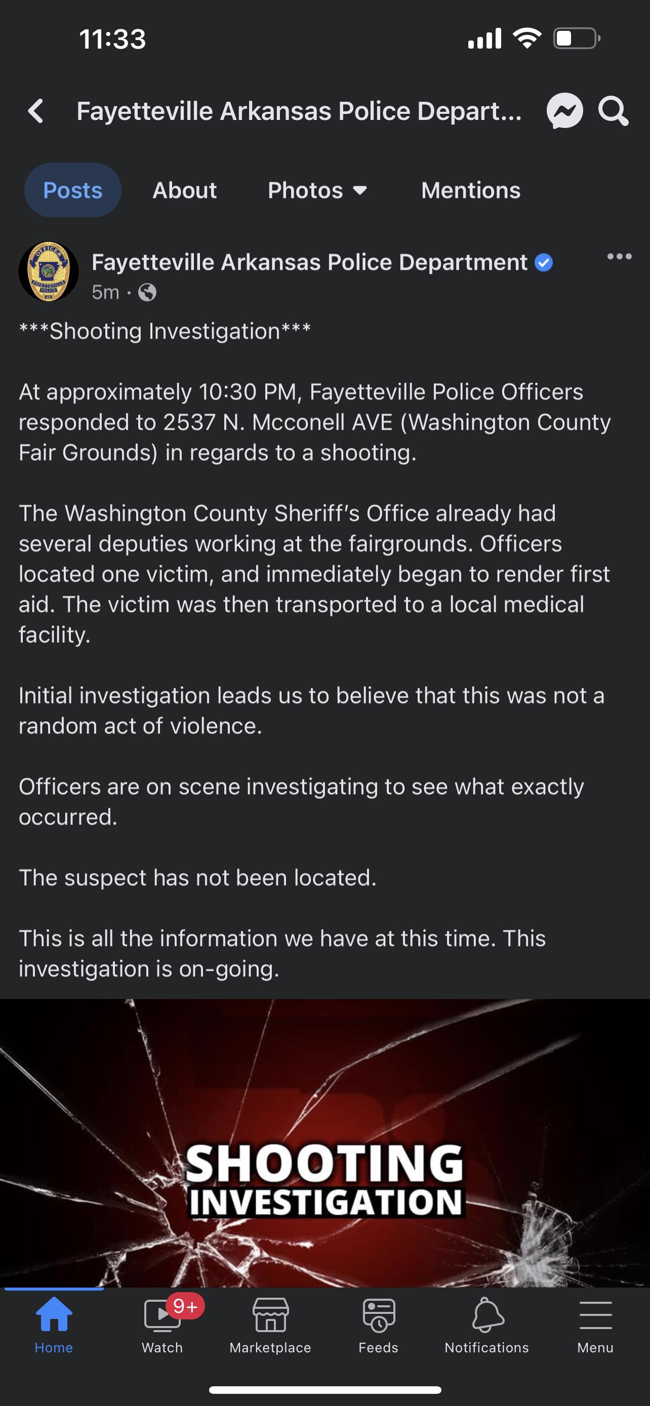 Shooting at Washington Co. Fair Arkansas