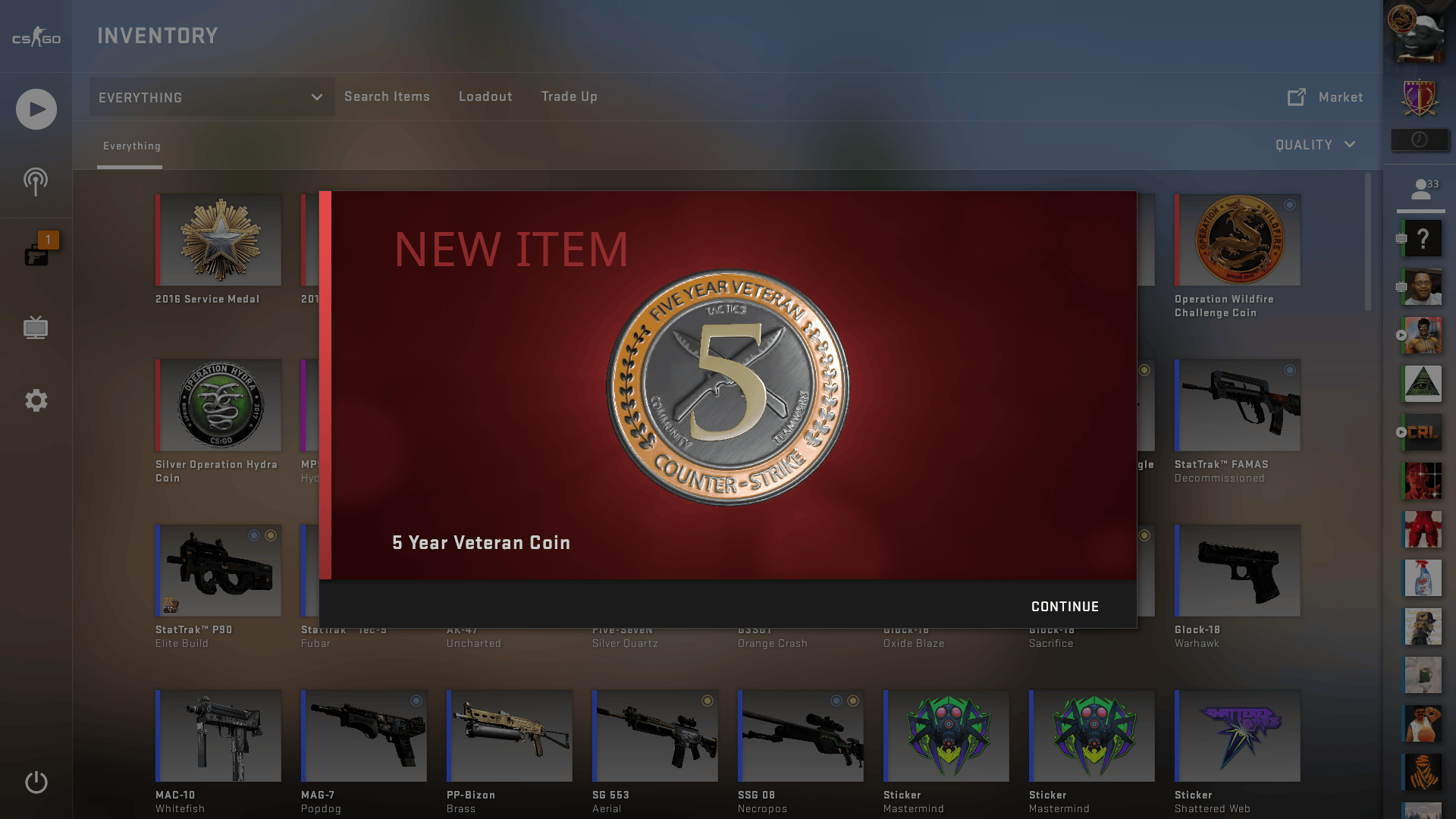 i got my 5 year veteran coin!!! yay csgo
