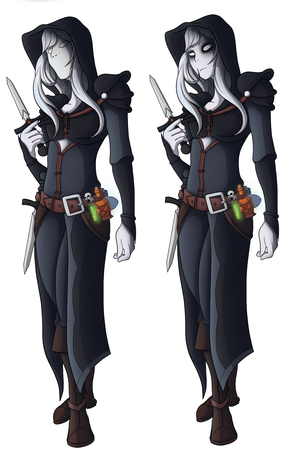 [ART] Artwork of my Changeling Rogue named Vu both with and without her