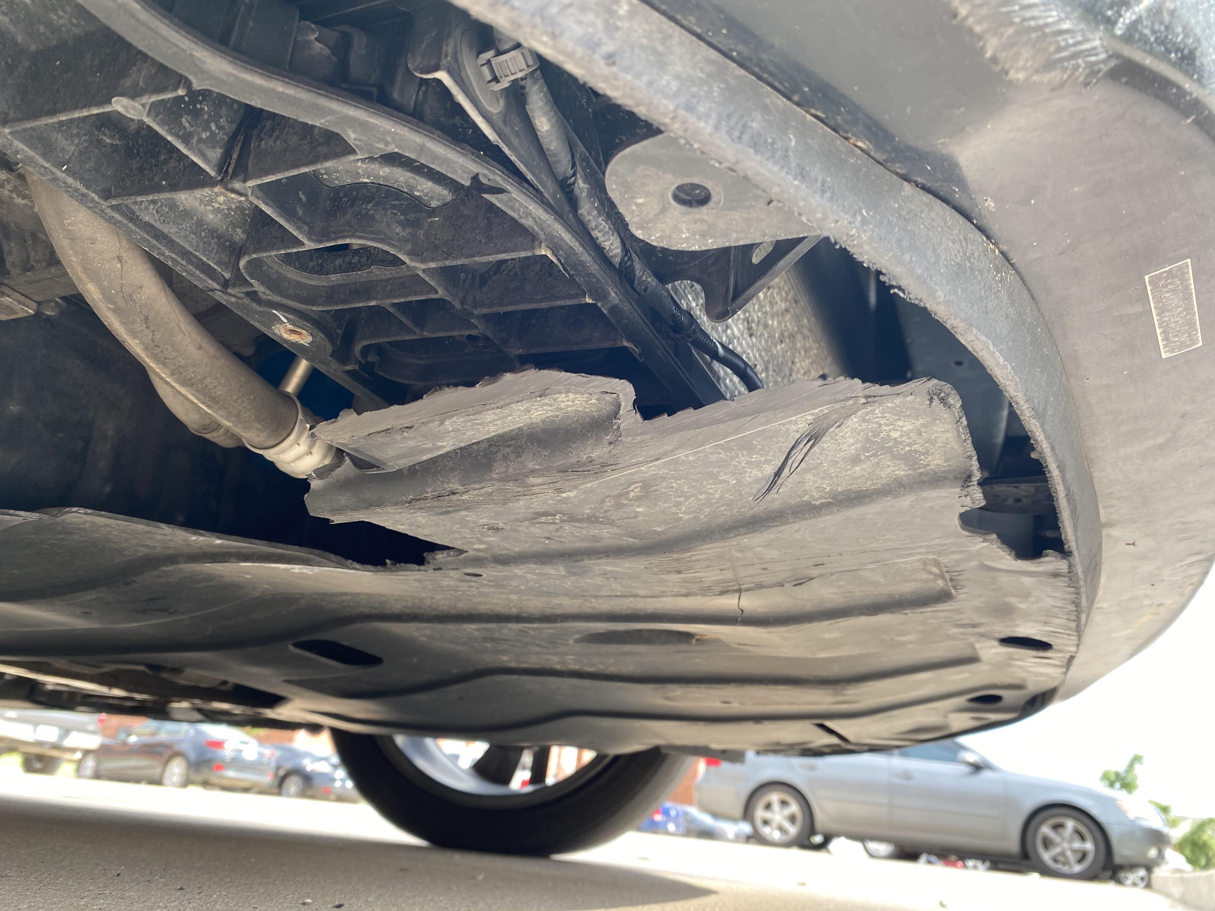 Hyundai 2014 plastic undercarriage snapped off right here. Ordering a