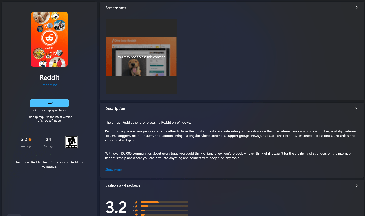 reddit finally on ms store r/Windows11