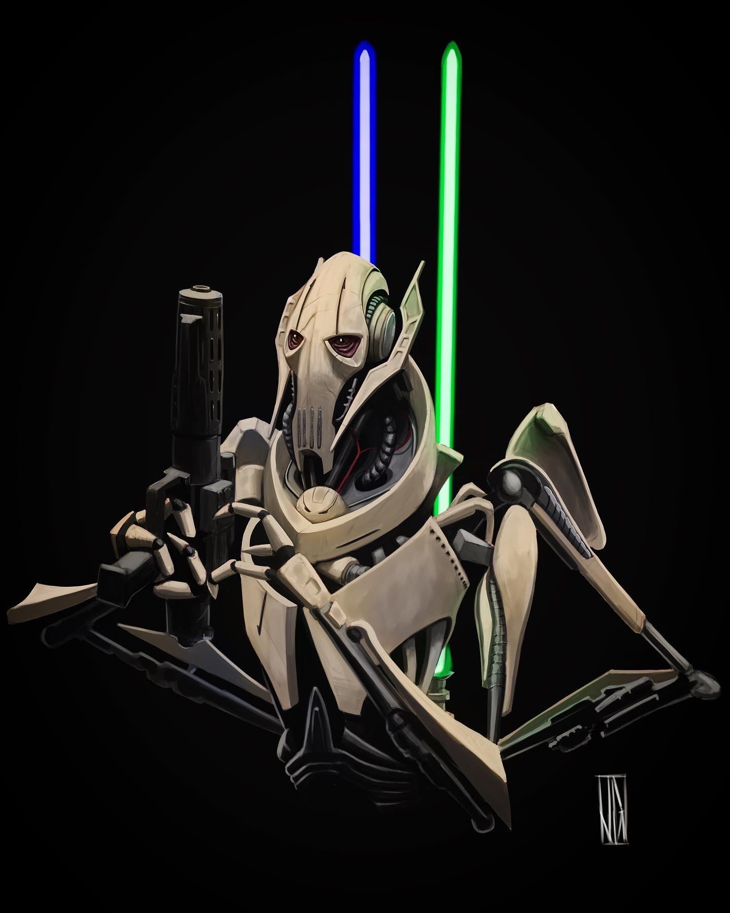 general grievous digital painting i did r/clonewars