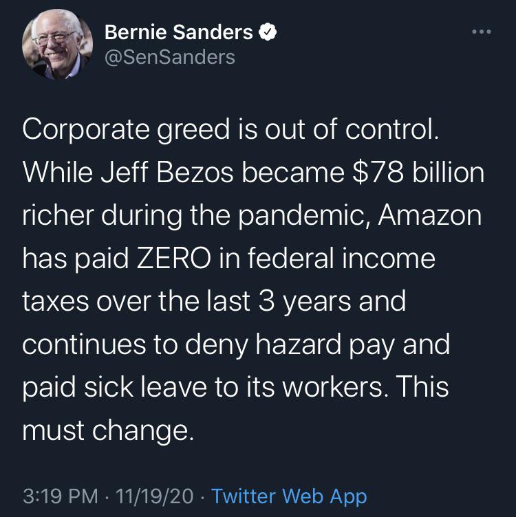 Amazon has paid zero federal taxes the last three years, despite raking