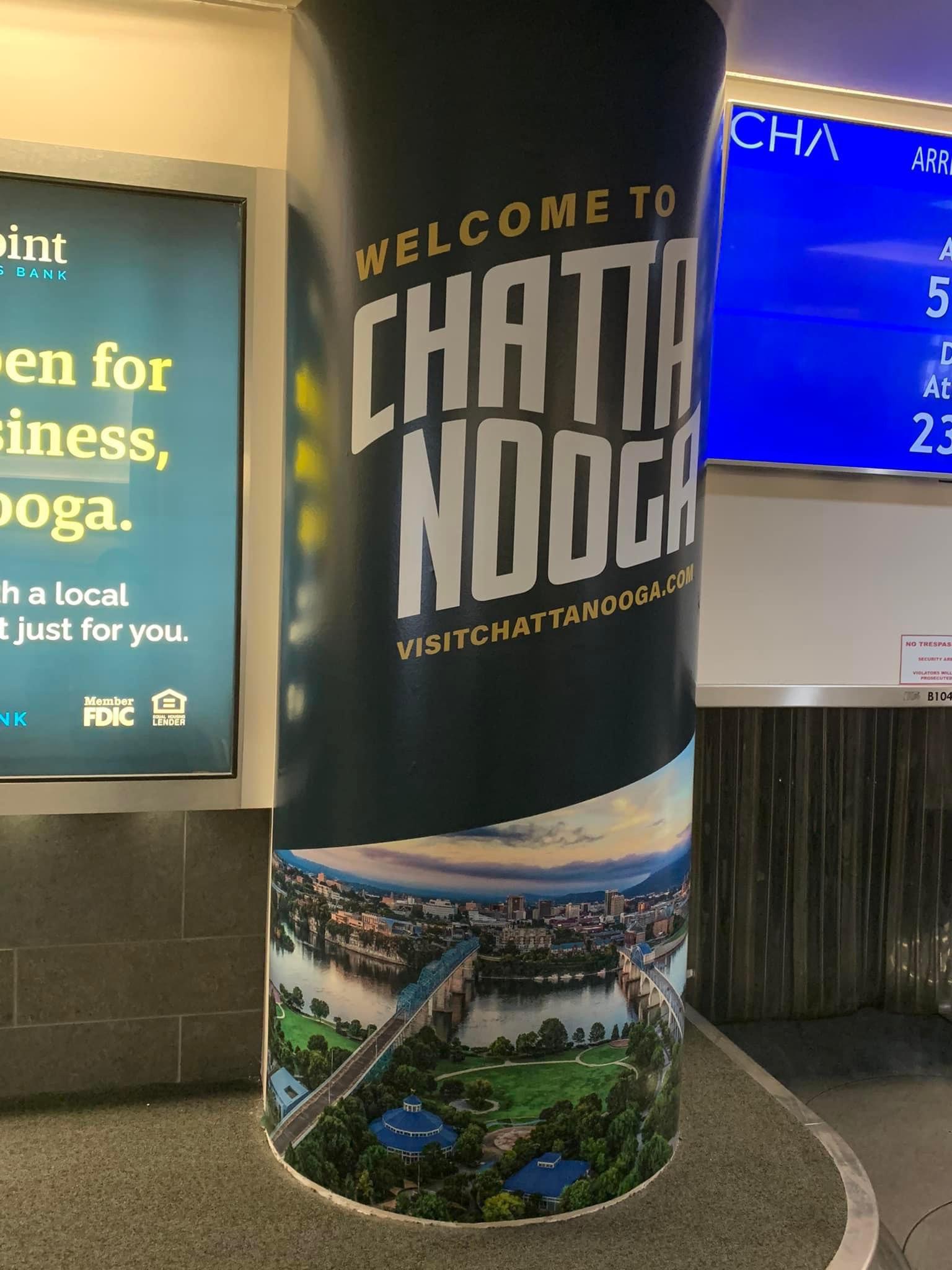to Chattanooga sign at the airport. r/EastTennessee