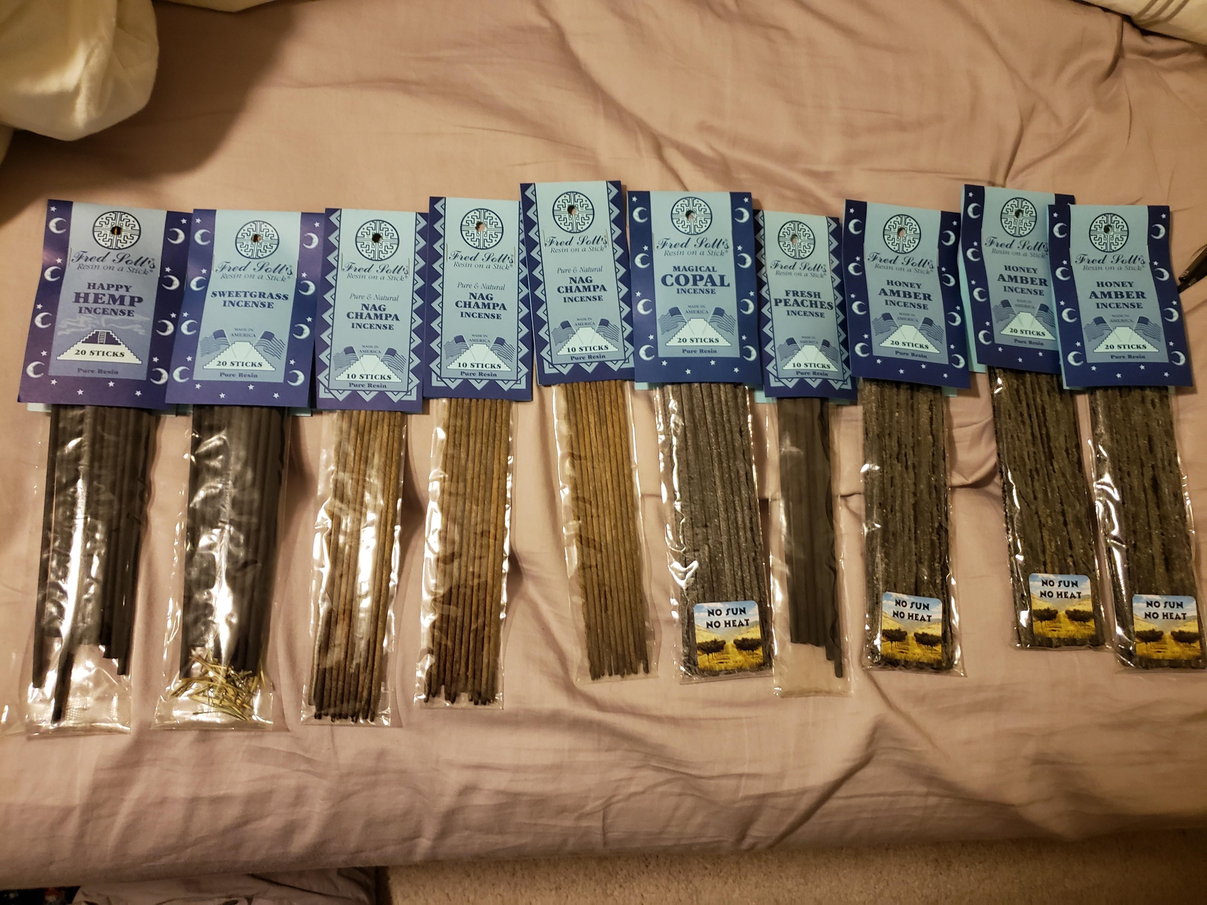 Just opened my haul from my favorite incense brand. Honey amber is my