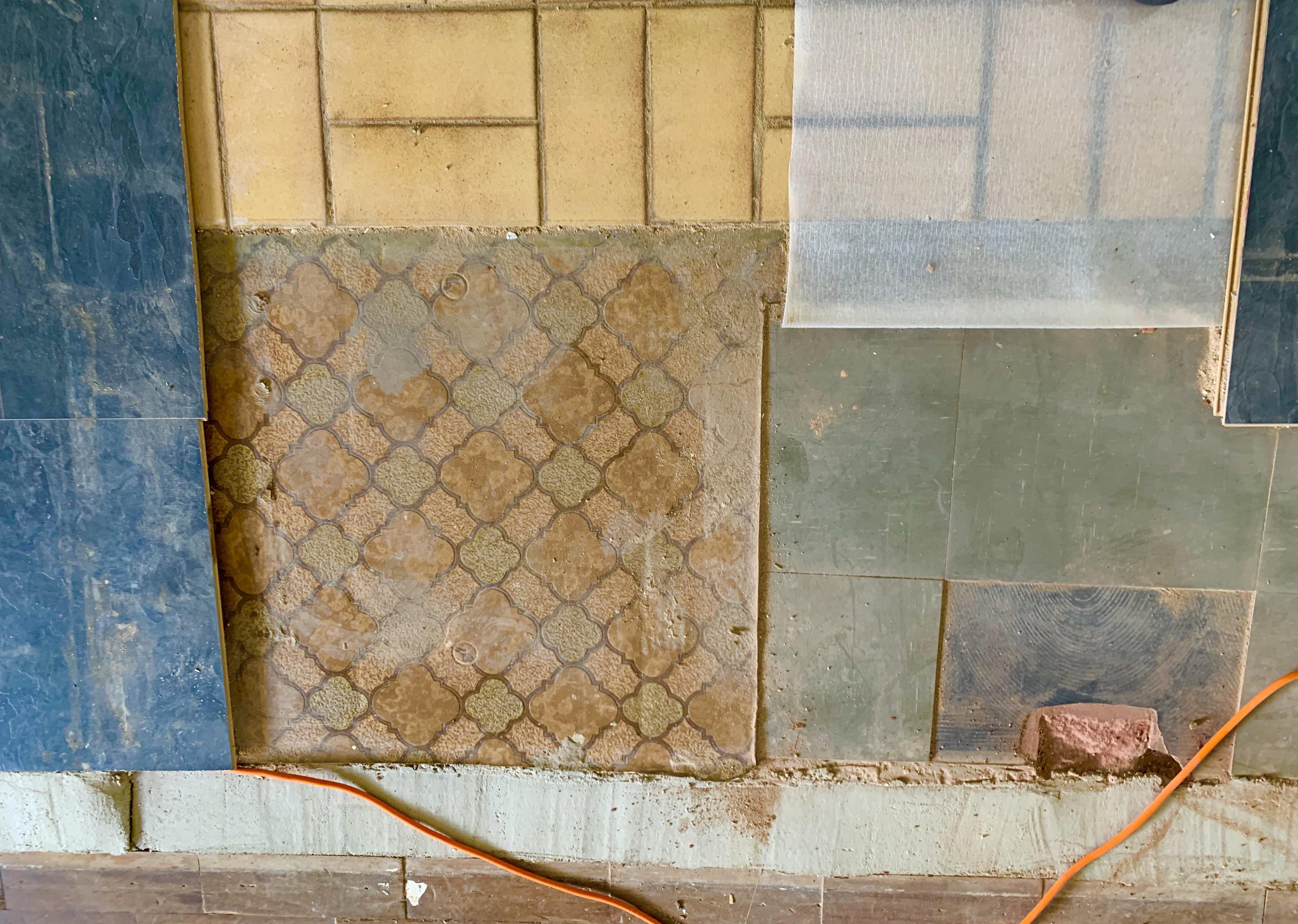 Our 150 year old kitchen floor has had some interesting style choices