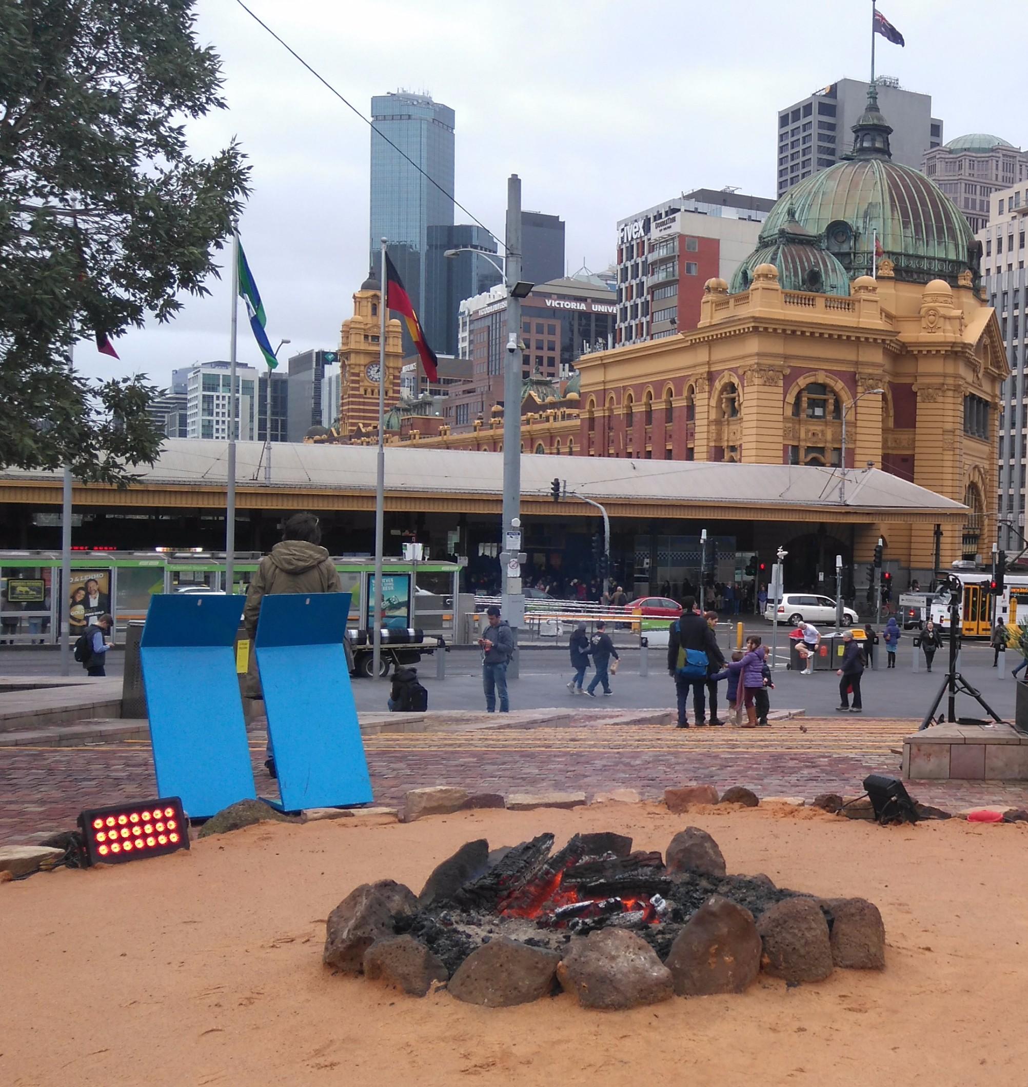 How Long has this been at Fed Square? Saw it today. r/melbourne