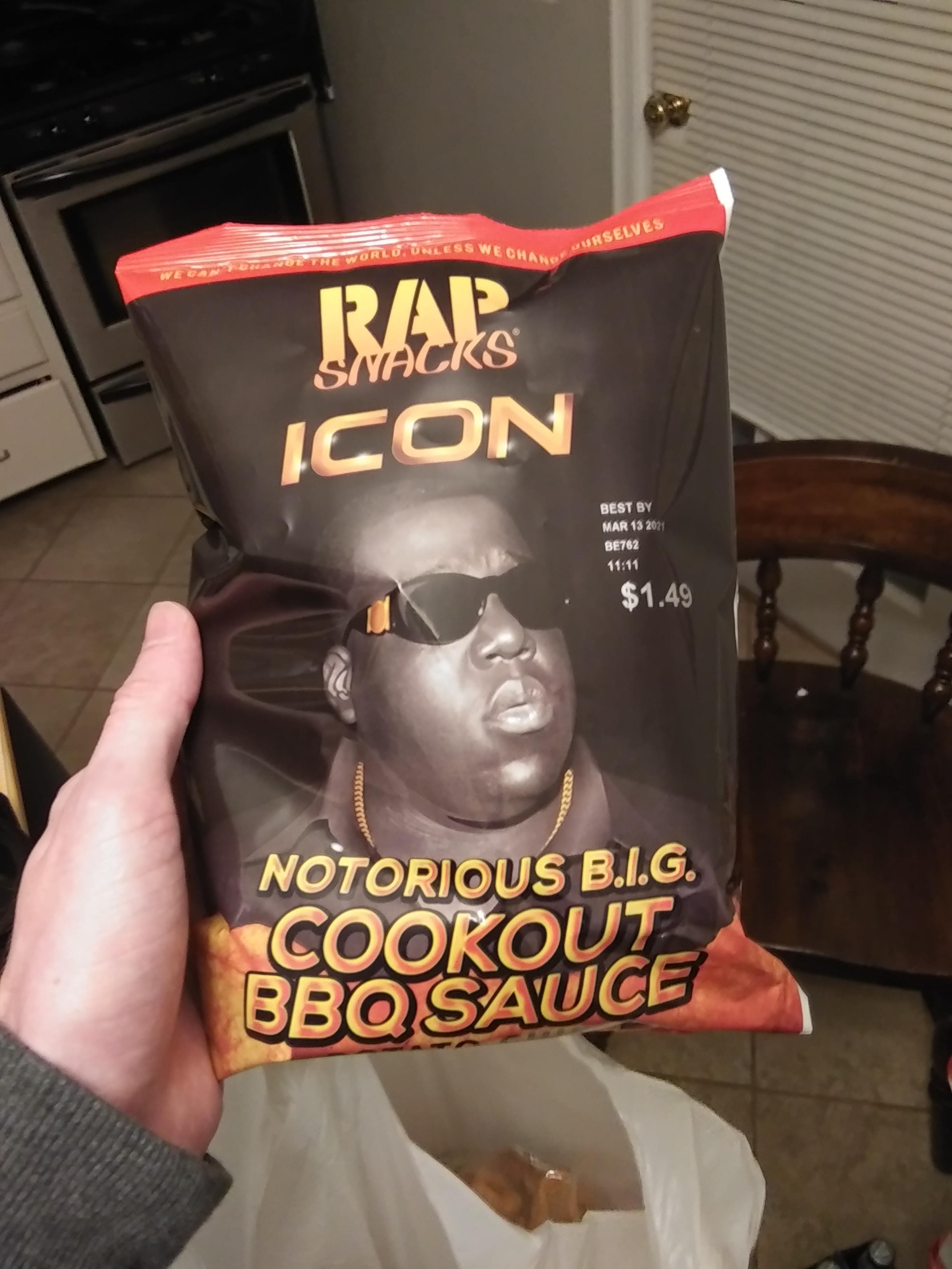 Biggie's face on a 1.49 bag of chips. r/awfuleverything