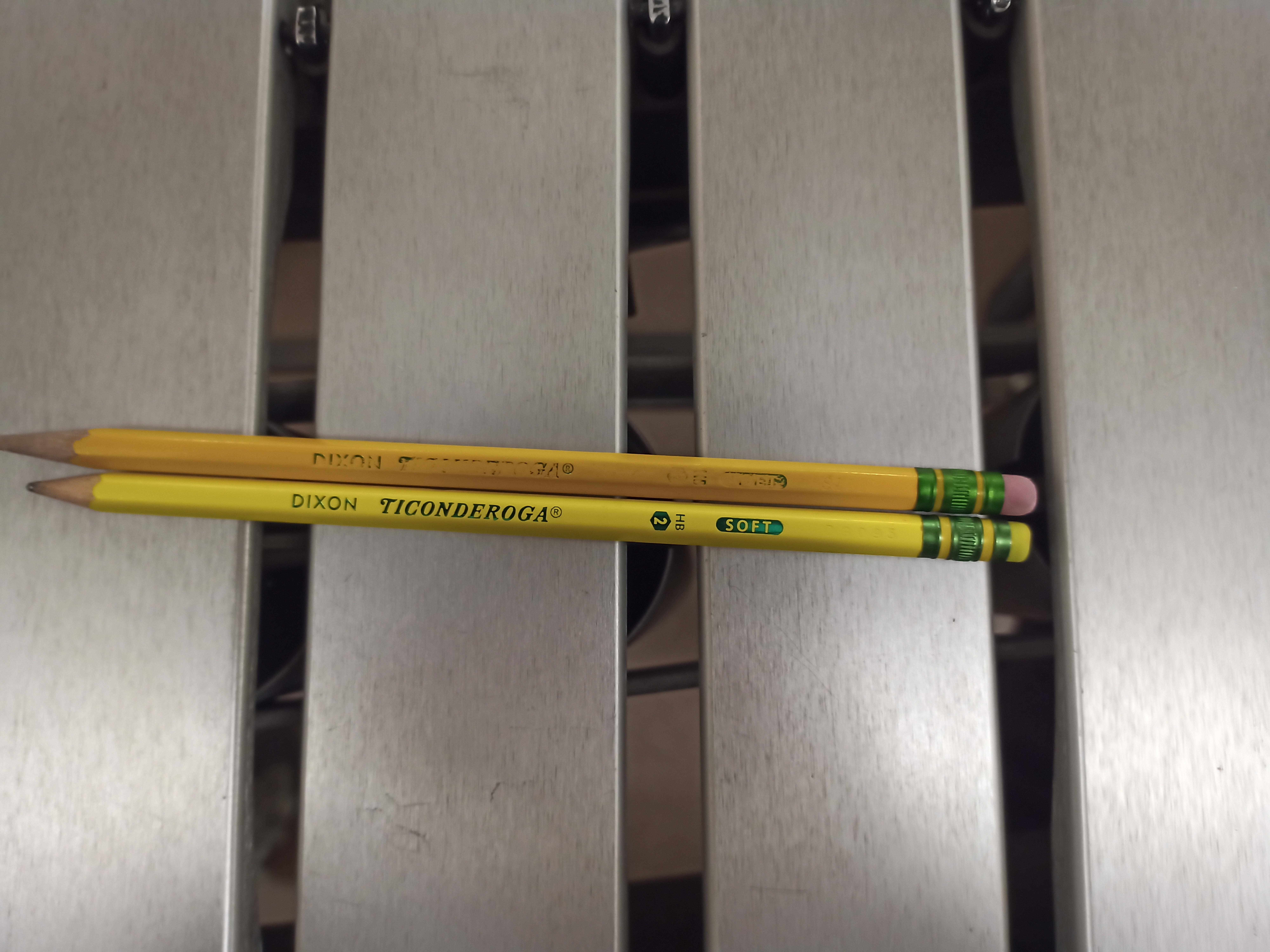 These Dixon Ticonderoga pencils, in a different shade of yellow. r