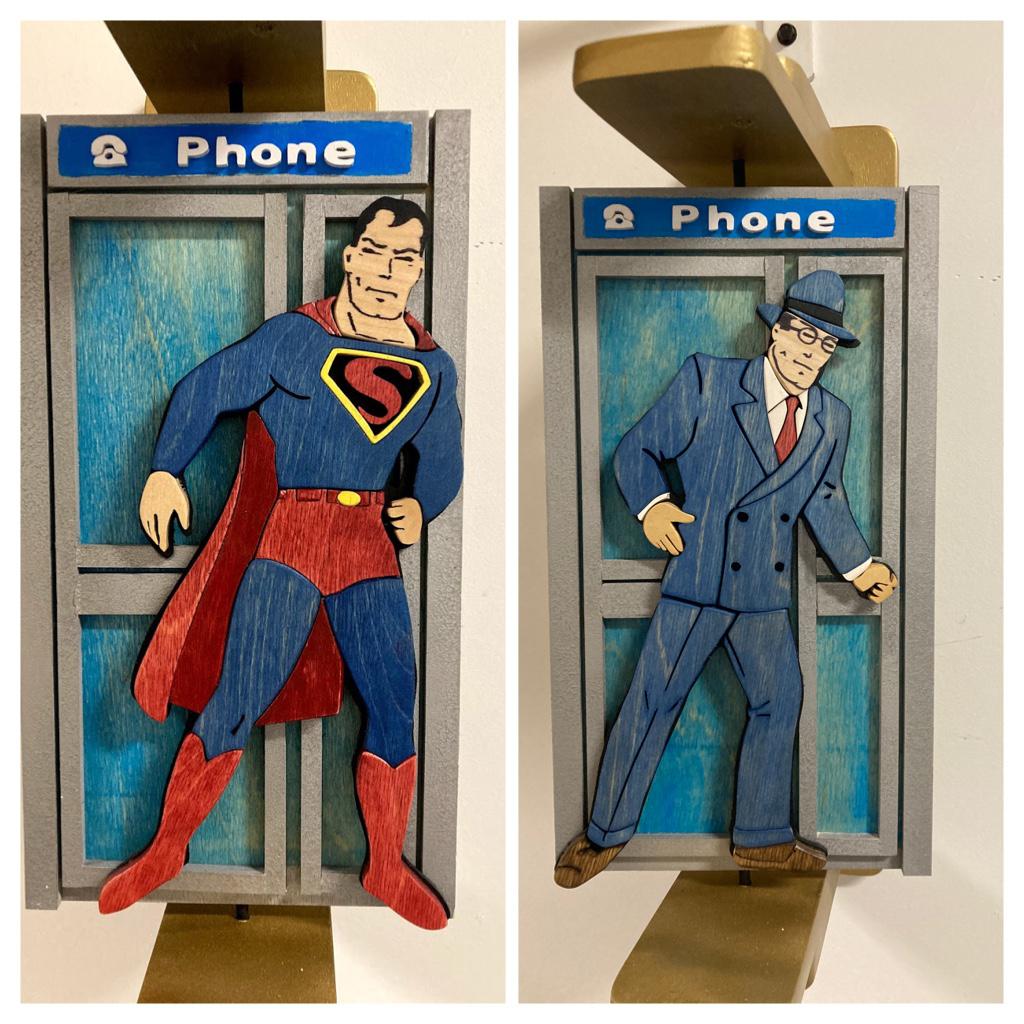My Rotating Wood Superman/Clark Kent Phone Booth r/superman