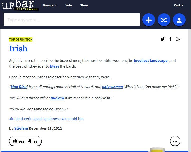 good ol' Urban Dictionary r/ireland