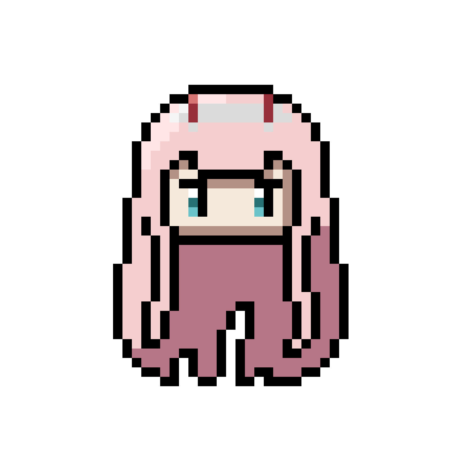 [Fanart] My attempt at Zero Two pixel art ( DarlingInTheFranxx