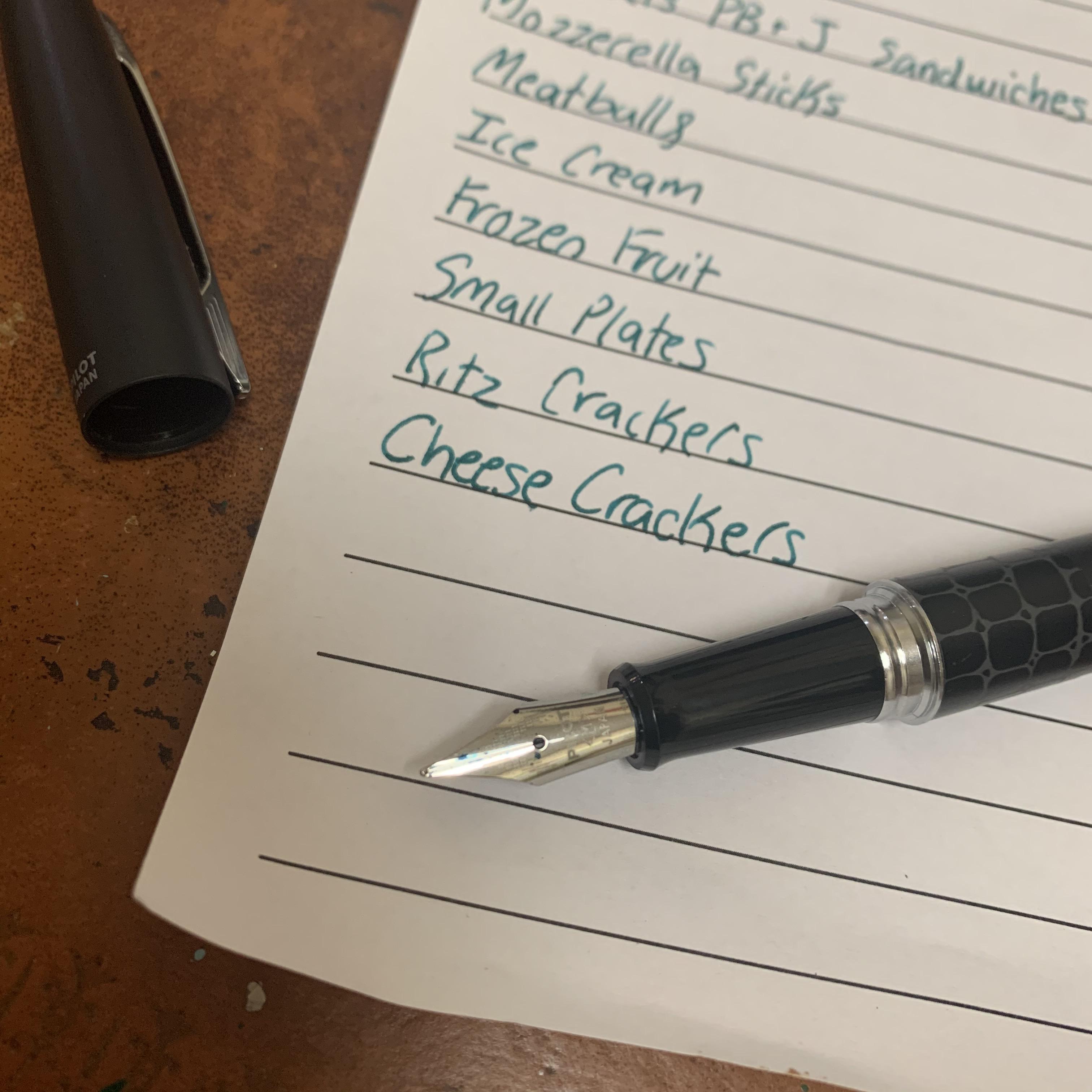 My first ever fountain pen!! A Pilot Metropolitan, filled with lovely