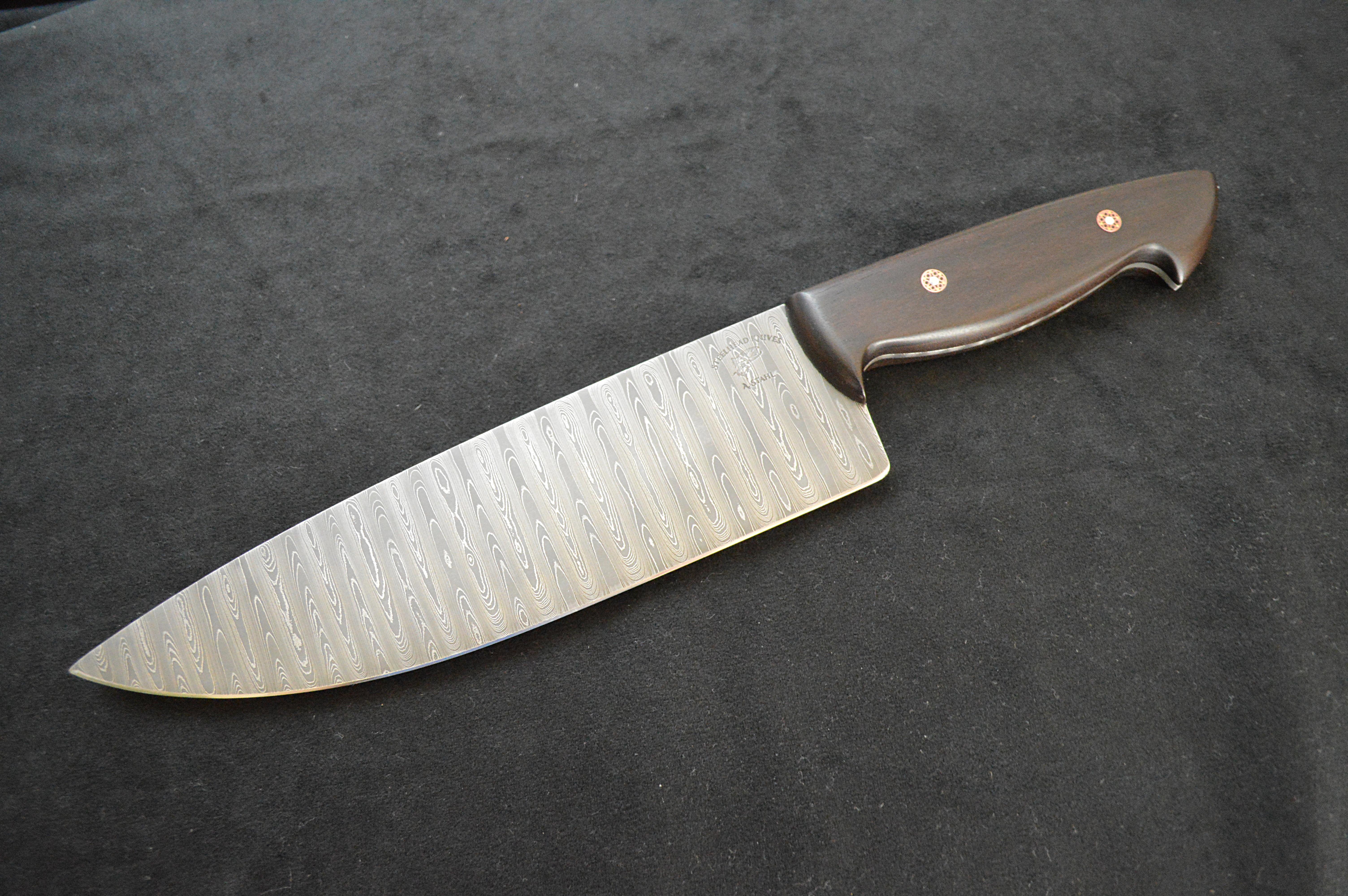 Damascus Kitchen Knife Made Using Mike Norris Damascus r/knifemaking