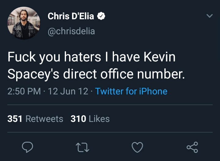Another Chris D'Elia tweet agedlikemilk