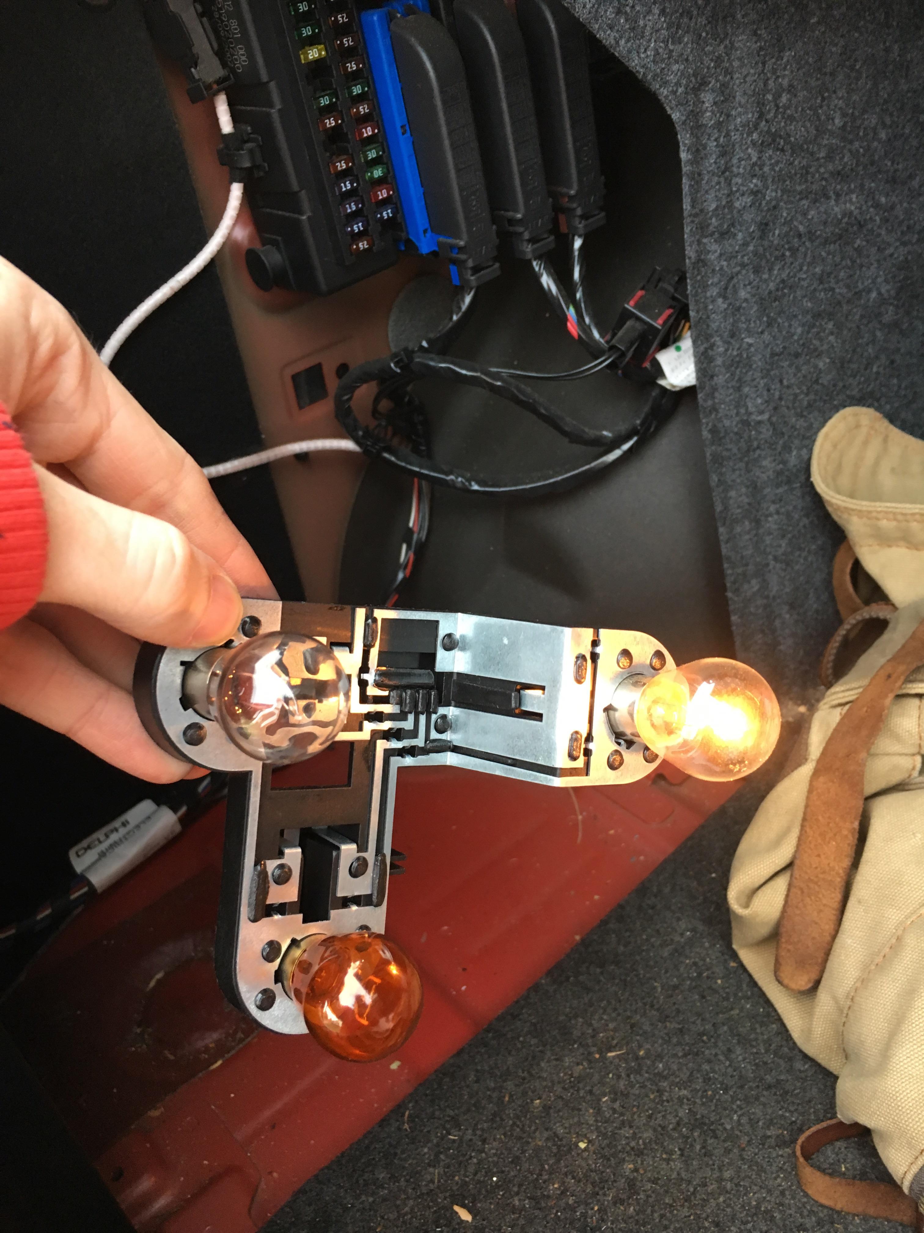 2003 Saab 93 2.0t. Half of left brake light turns on, used multiple