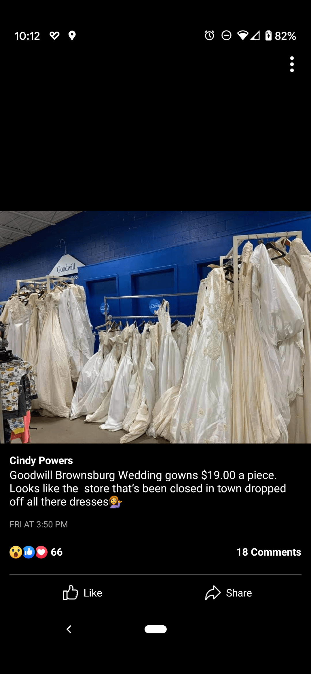 A goodwillfull of old, cheap wedding dresses? Run, Jill! r