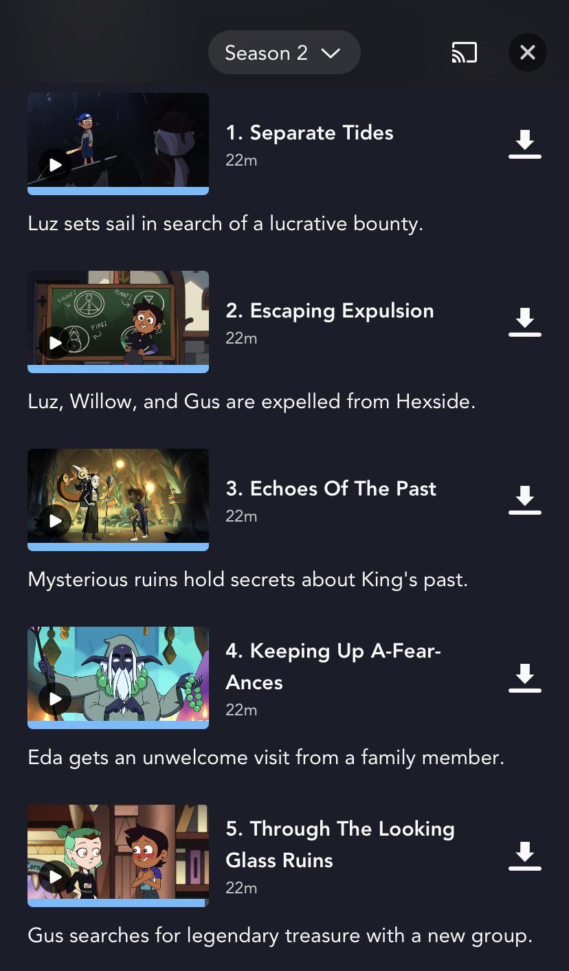 Why can’t I see more episodes in S2 of The Owl House? There should be