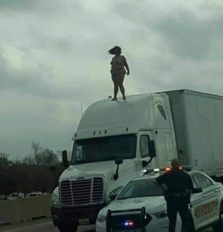 Nothing like some nude yoga on top of your truck to start the day 😉 : r