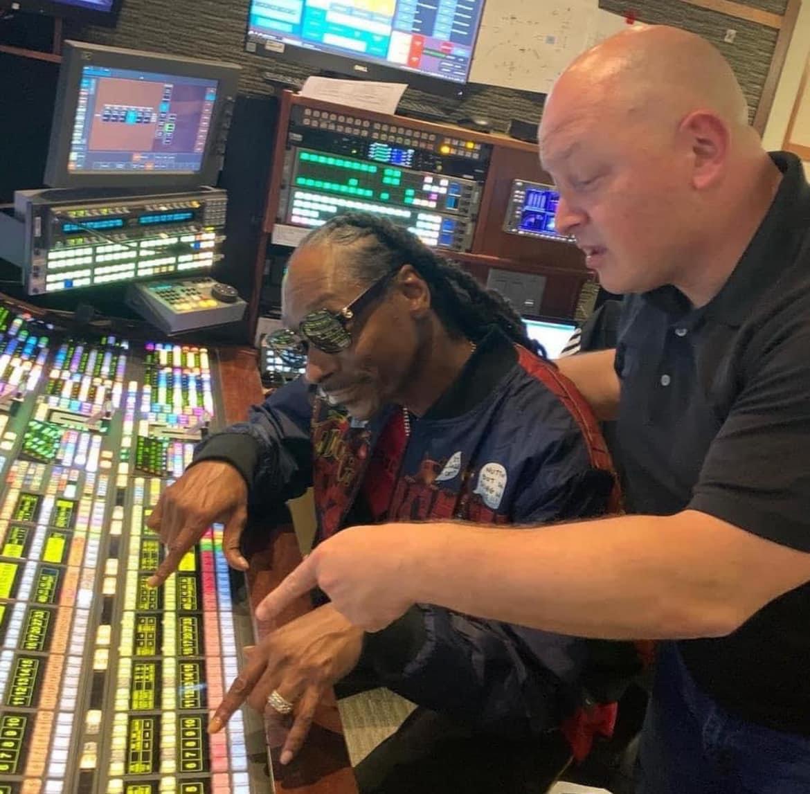 Snoop Dogg learning the art of vision mixing for broadcast sports. r
