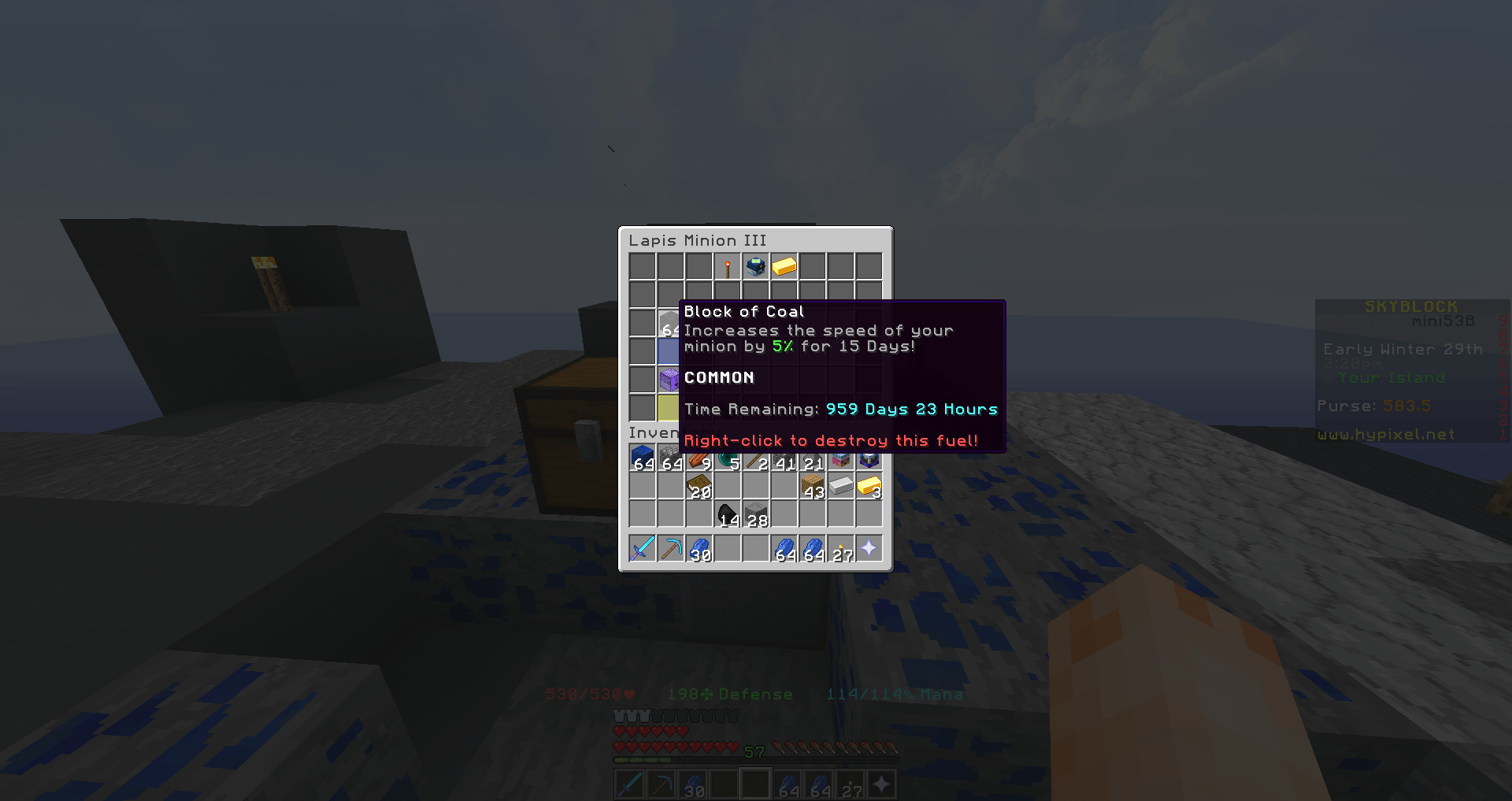 [Skyblock] I think I'll be good on fuel for a while r/hypixel