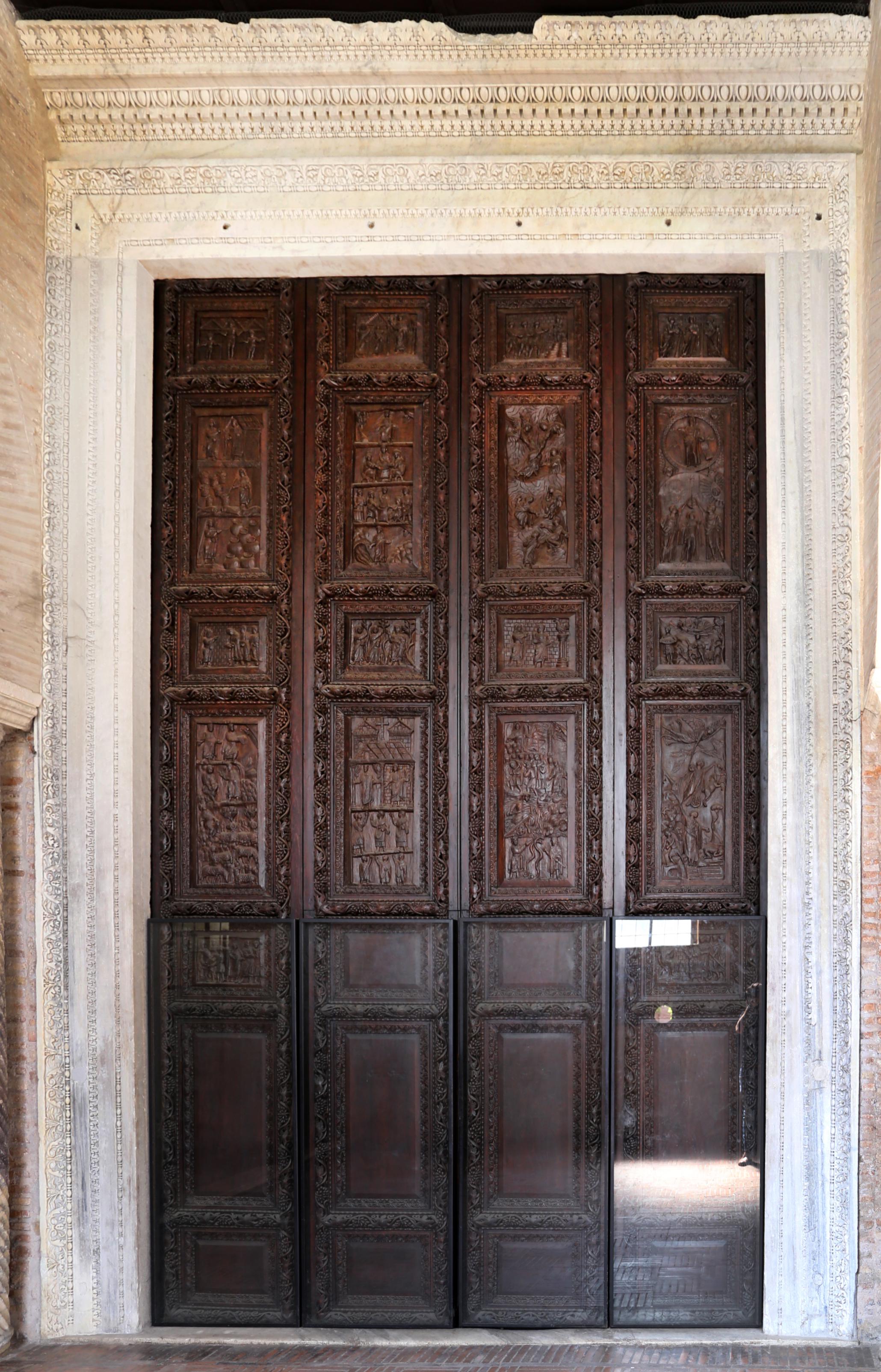 Original wooden door from the fith century, Basilica of Santa Sabina