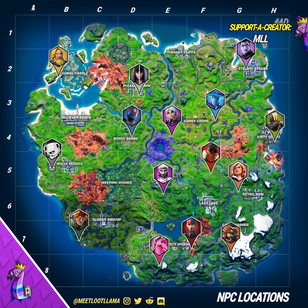 NPC locations for Season 8 r/FortNiteBR