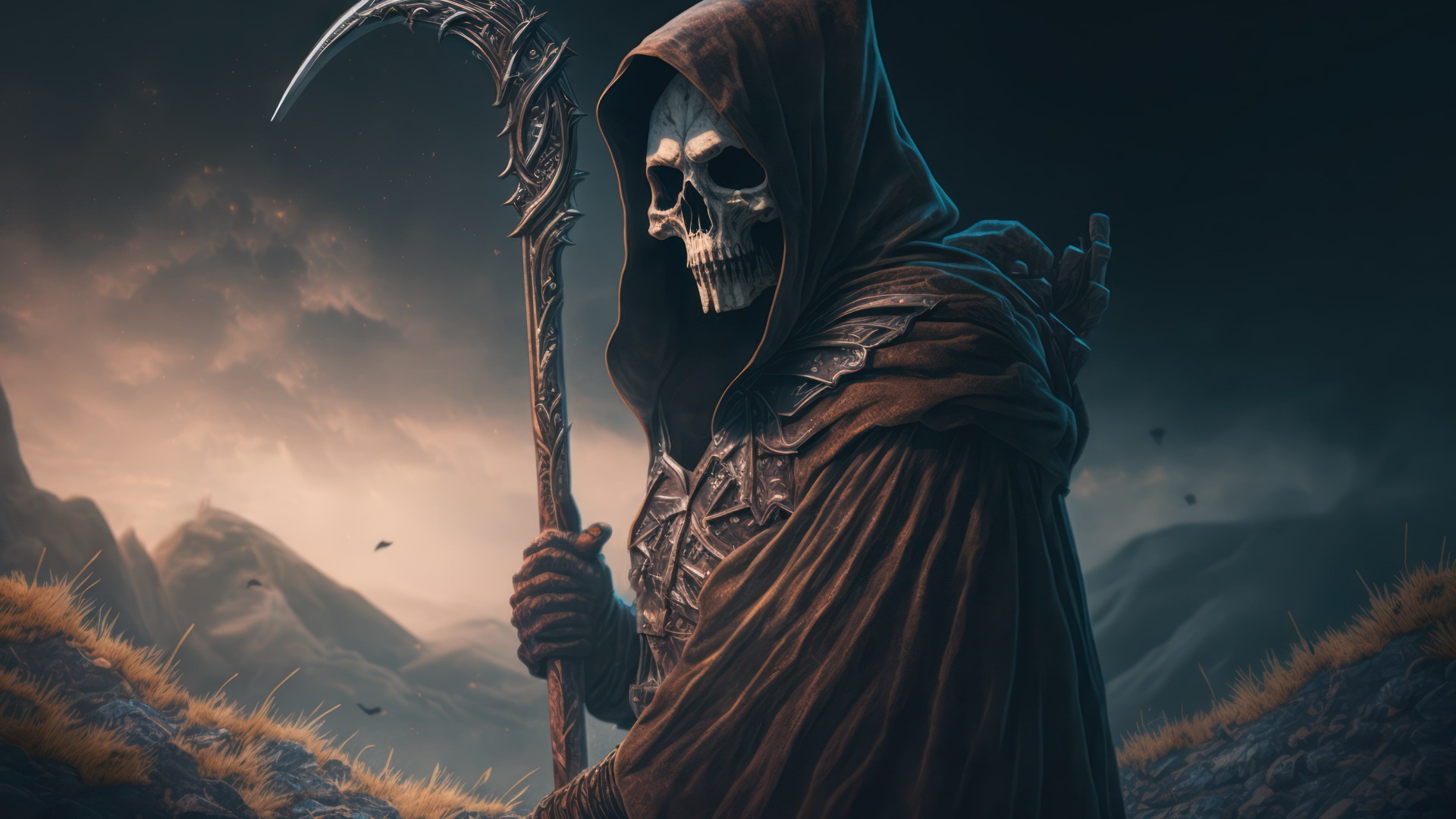 The Grim Reaper with Scythe [1920x1080] r/wallpaper
