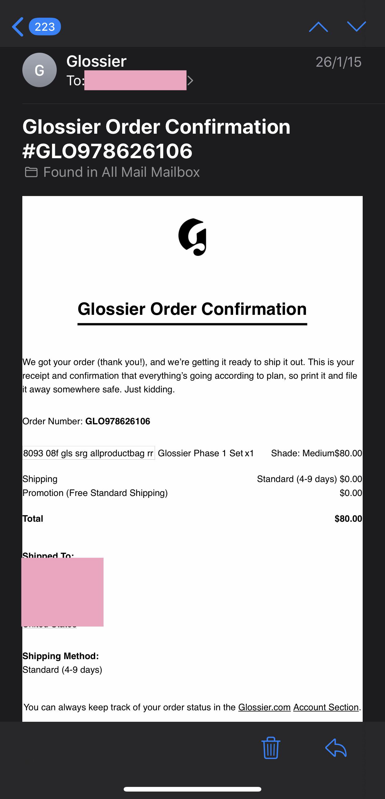 Found my very first glossier order, I didn’t realise how much the