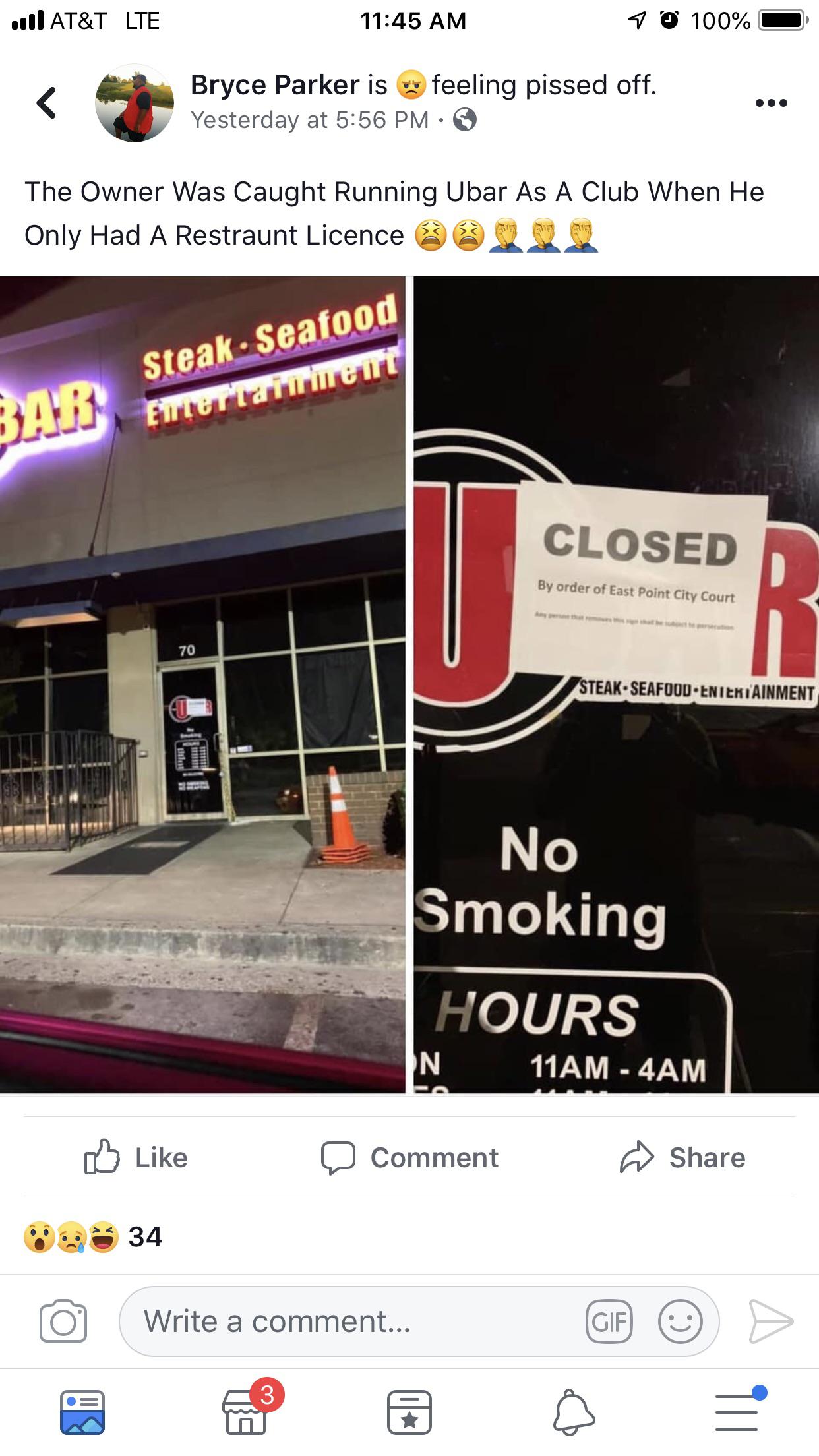The U Bar is closed until further notice r/Atlanta