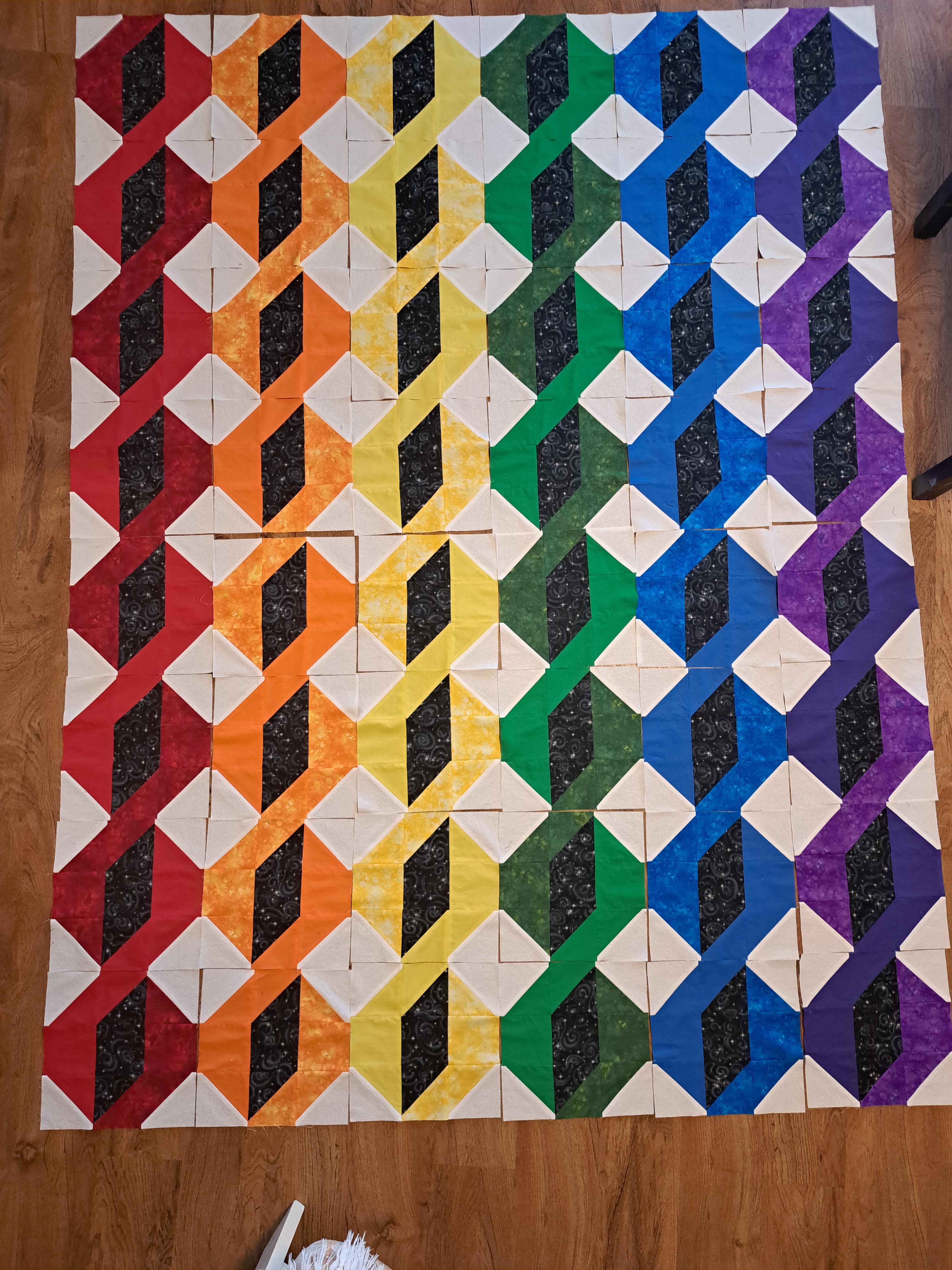 Do I sew rows or columns together first? Also wondering how best to keep everything lined up