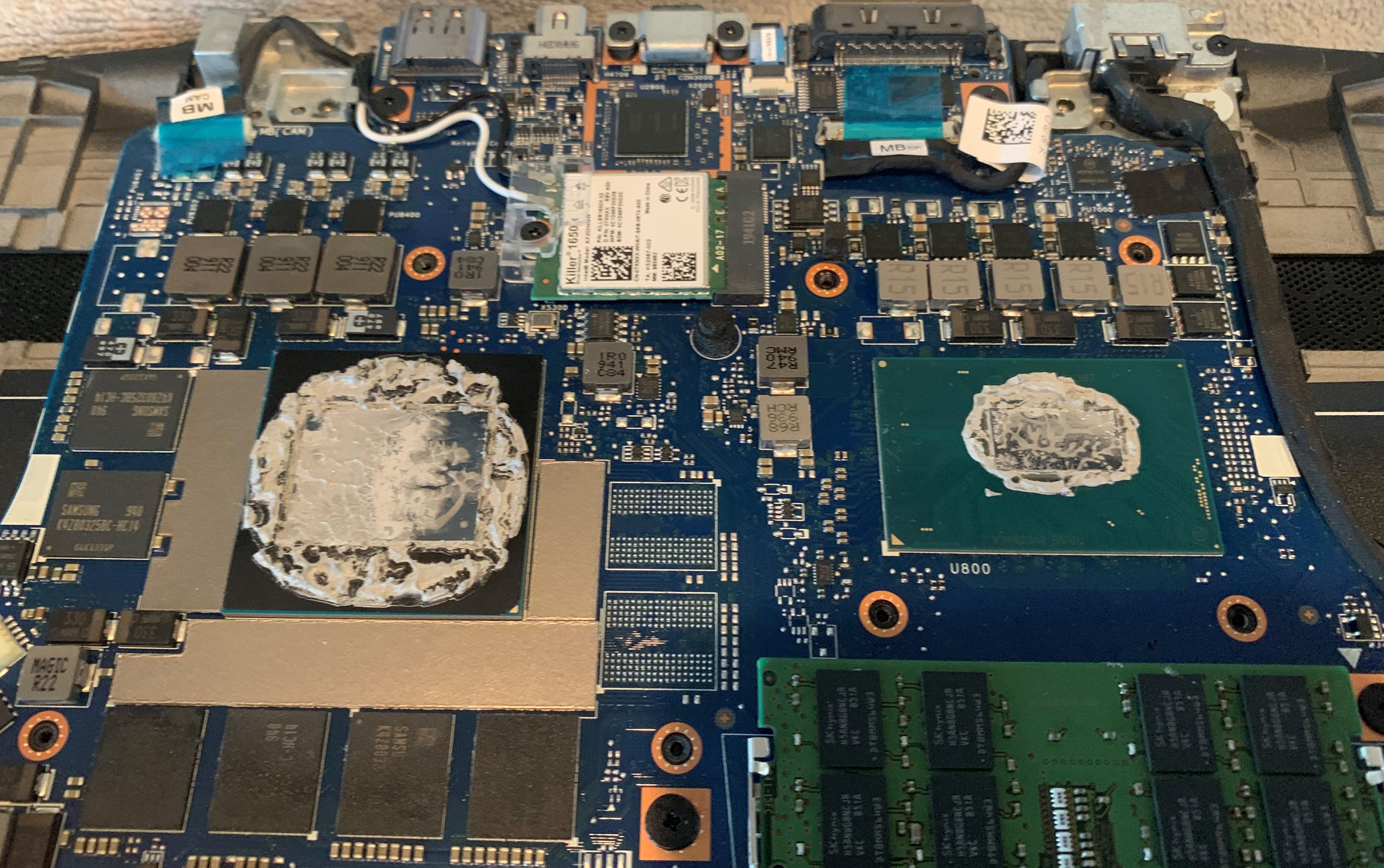 Dell's high quality stock thermal pasting. Alienware